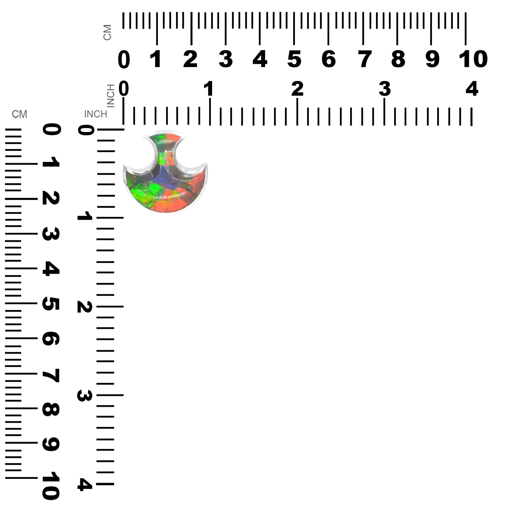 Starborn Ammolite Streitaxt Kopf Anhänger in Sterling Silber