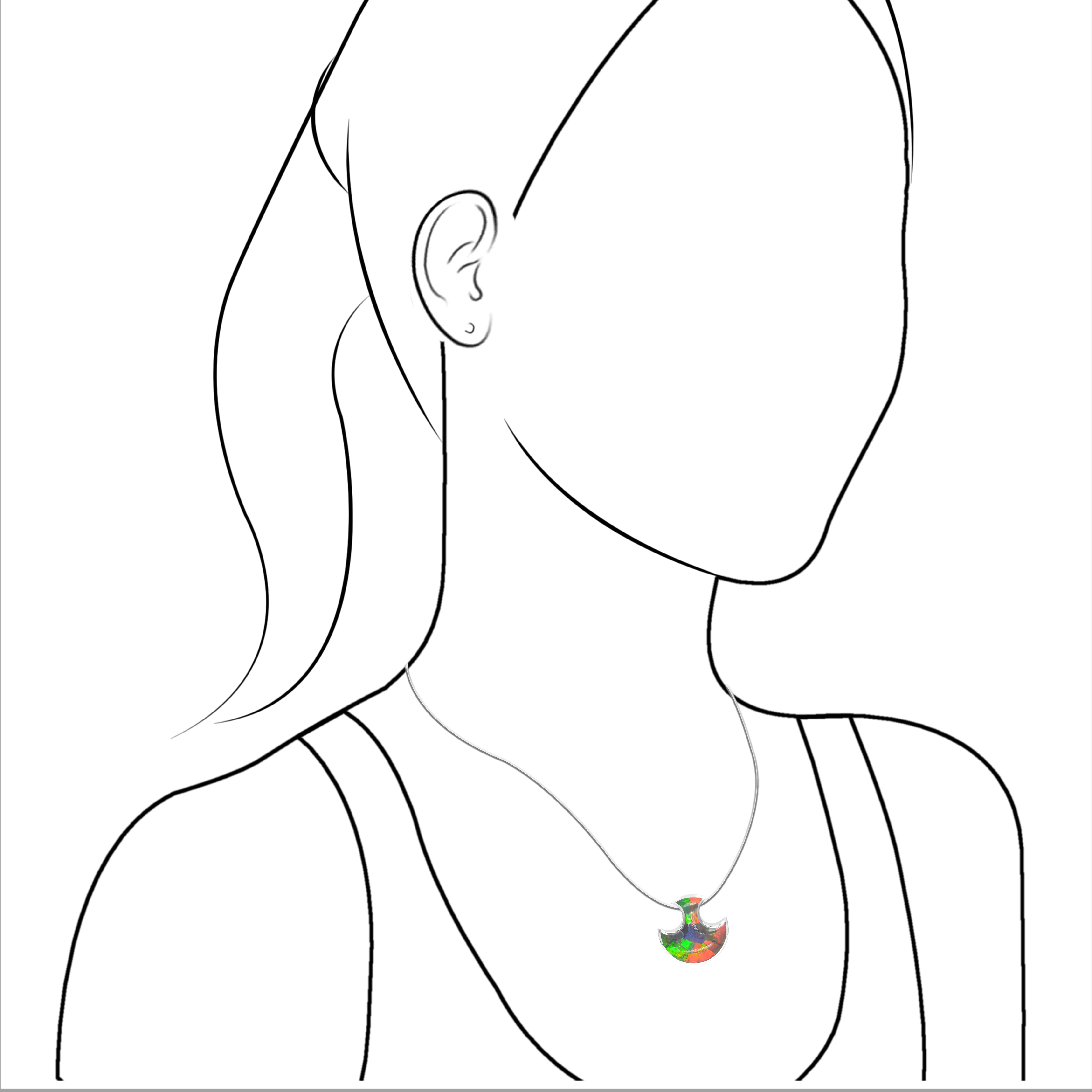 Starborn Ammolite Streitaxt Kopf Anhänger in Sterling Silber