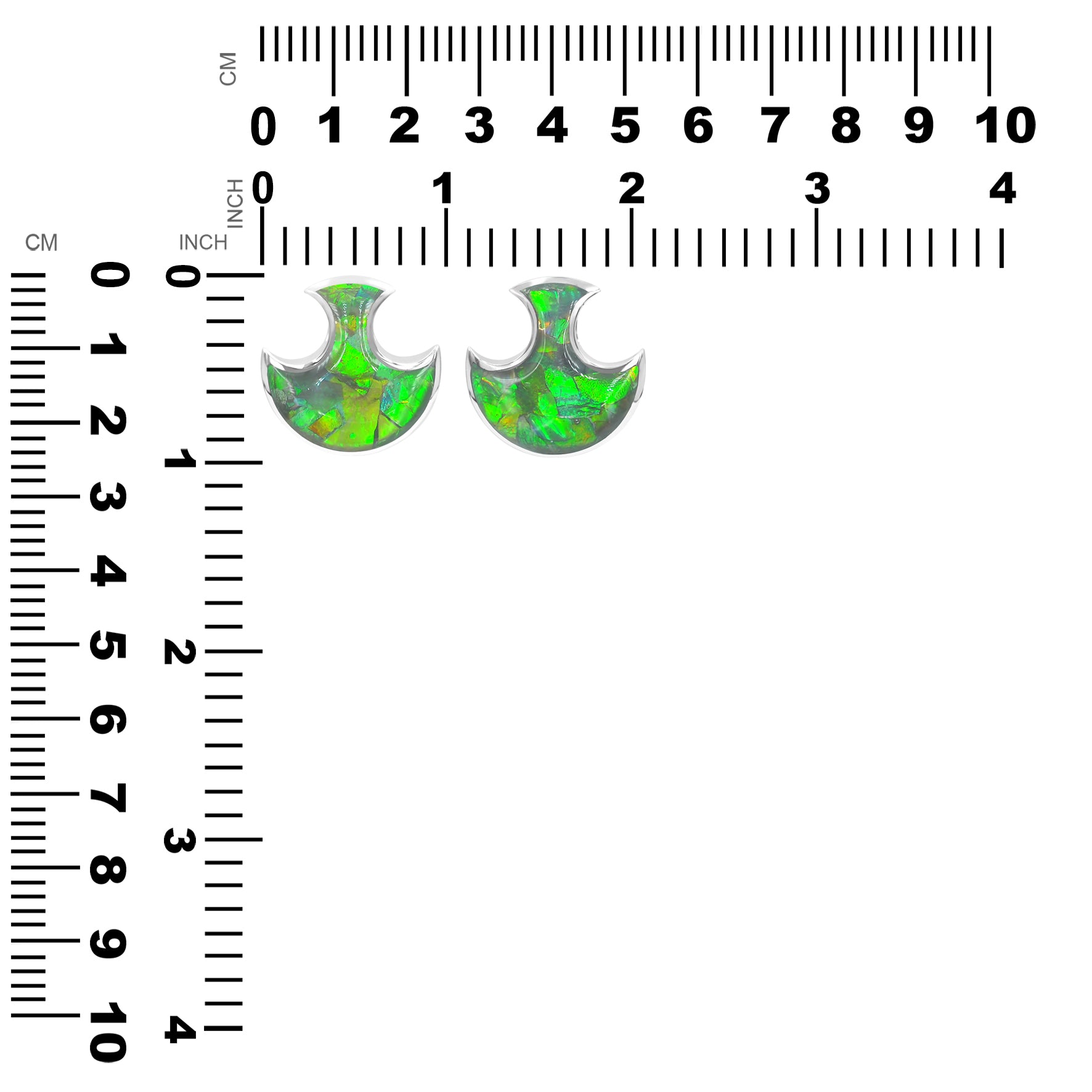 Starborn Ammolite Battle Axe Head Pendant in Sterling Silver