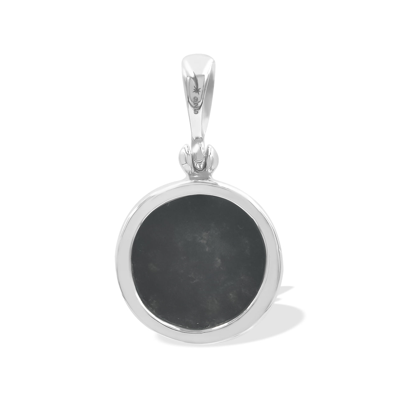 Colgante redondo de plata de ley con doblete facetado de ammolita Starborn