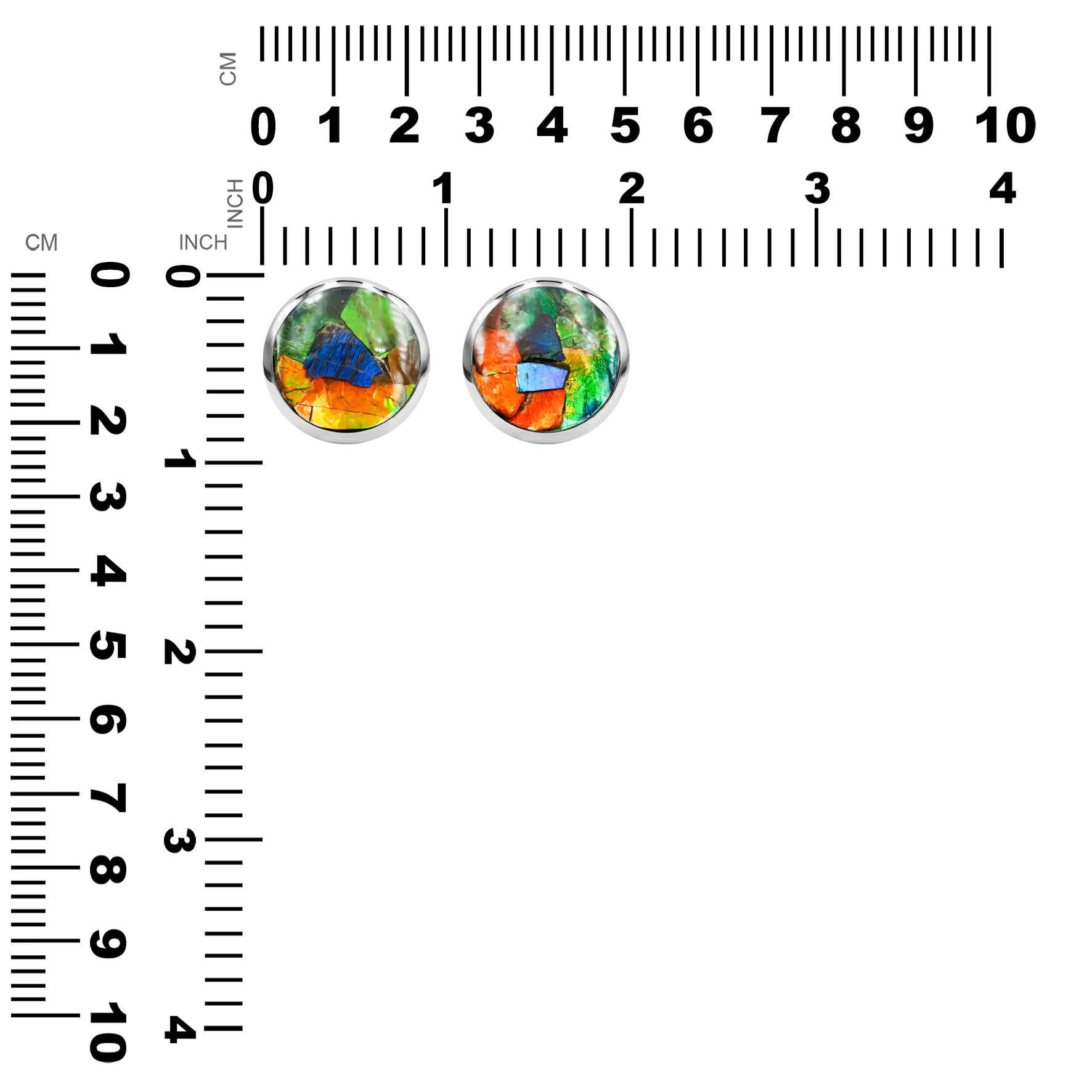 Starborn Ammolite Medallion Style Ring in Sterling Silver