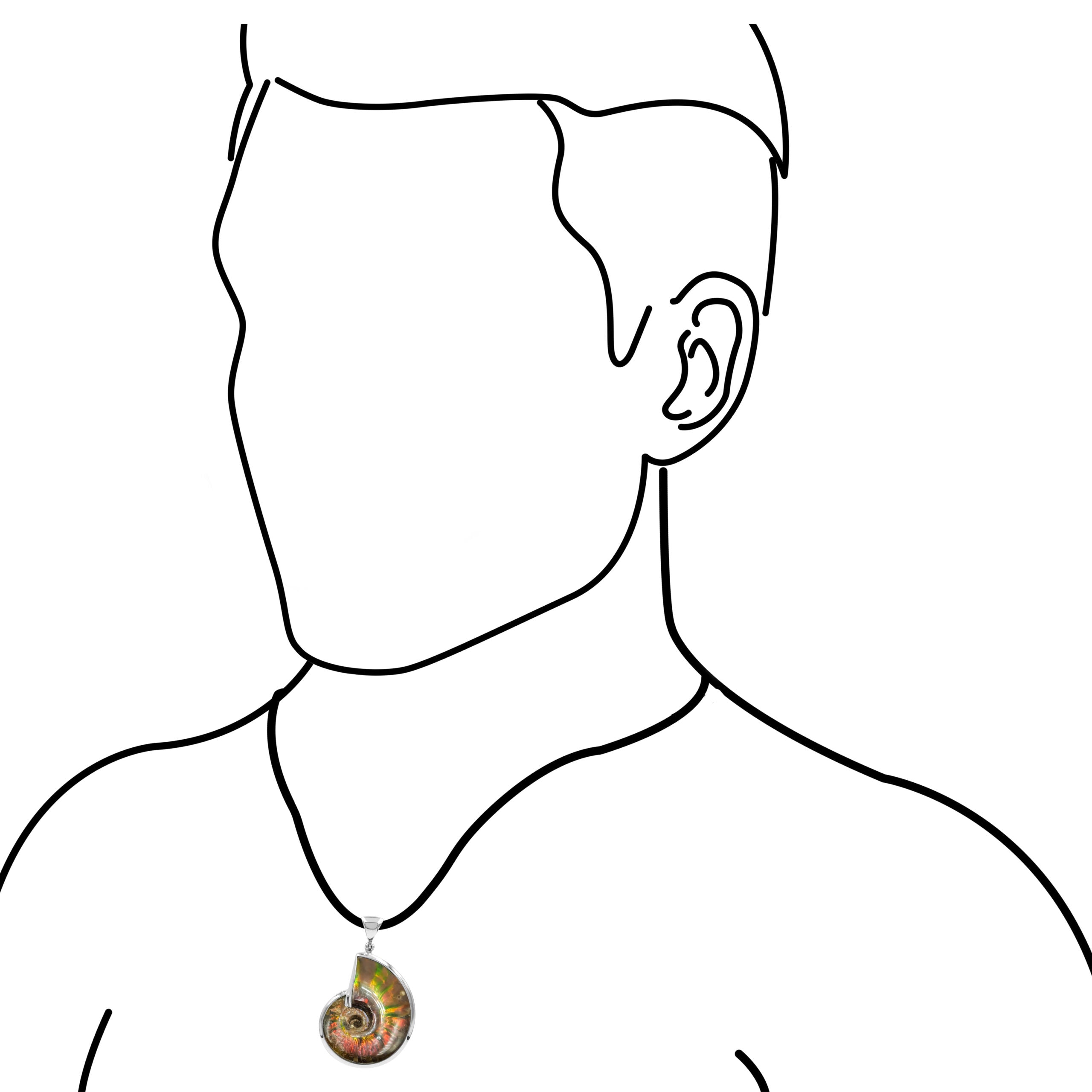 Fossil Red Ammonite Pendant