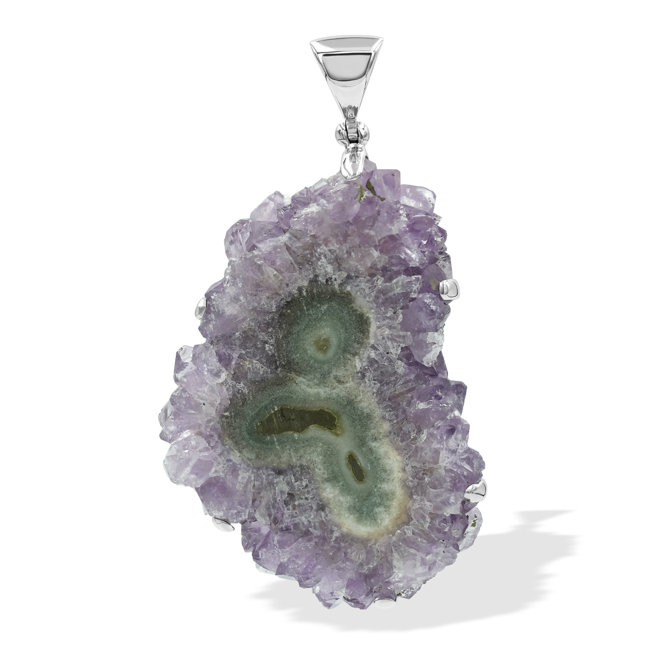 Starborn Amethyst Rose Prong Set Pendant in Sterling Silver