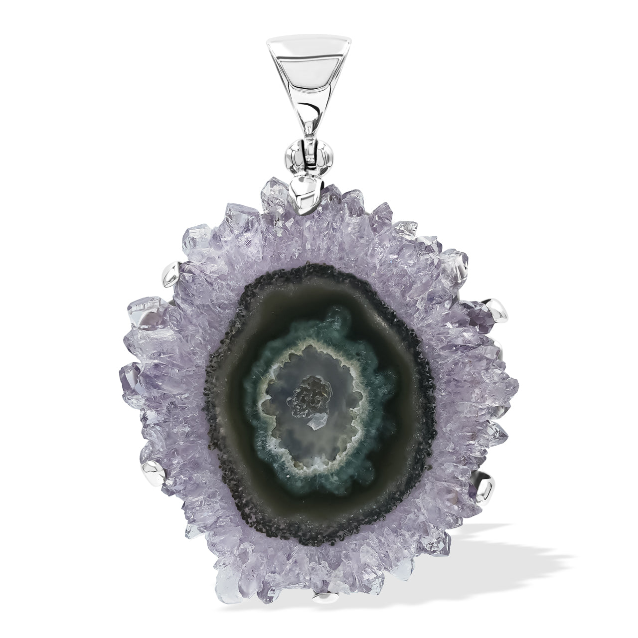 Starborn Amethyst Rose Prong Set Pendant in Sterling Silver