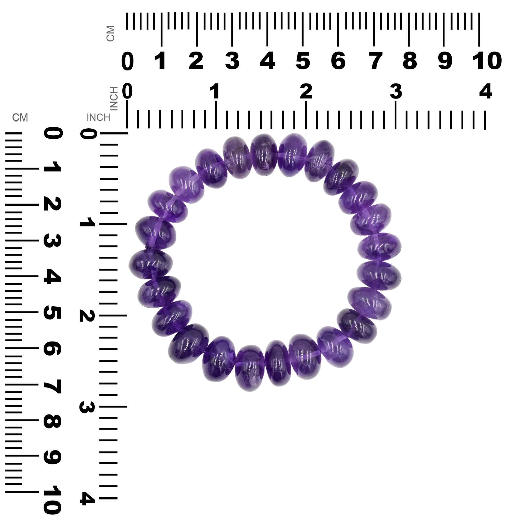Starborn Amethyst Elastic Rondelle Bead Bracelet 7.5 inch - Large