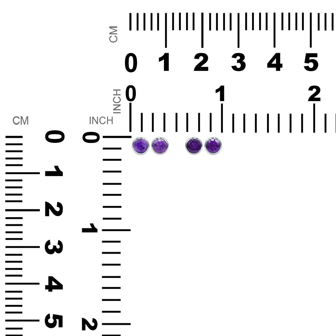 Starborn Round Faceted 4mm Bezel Style Post Earrings in Sterling Silver