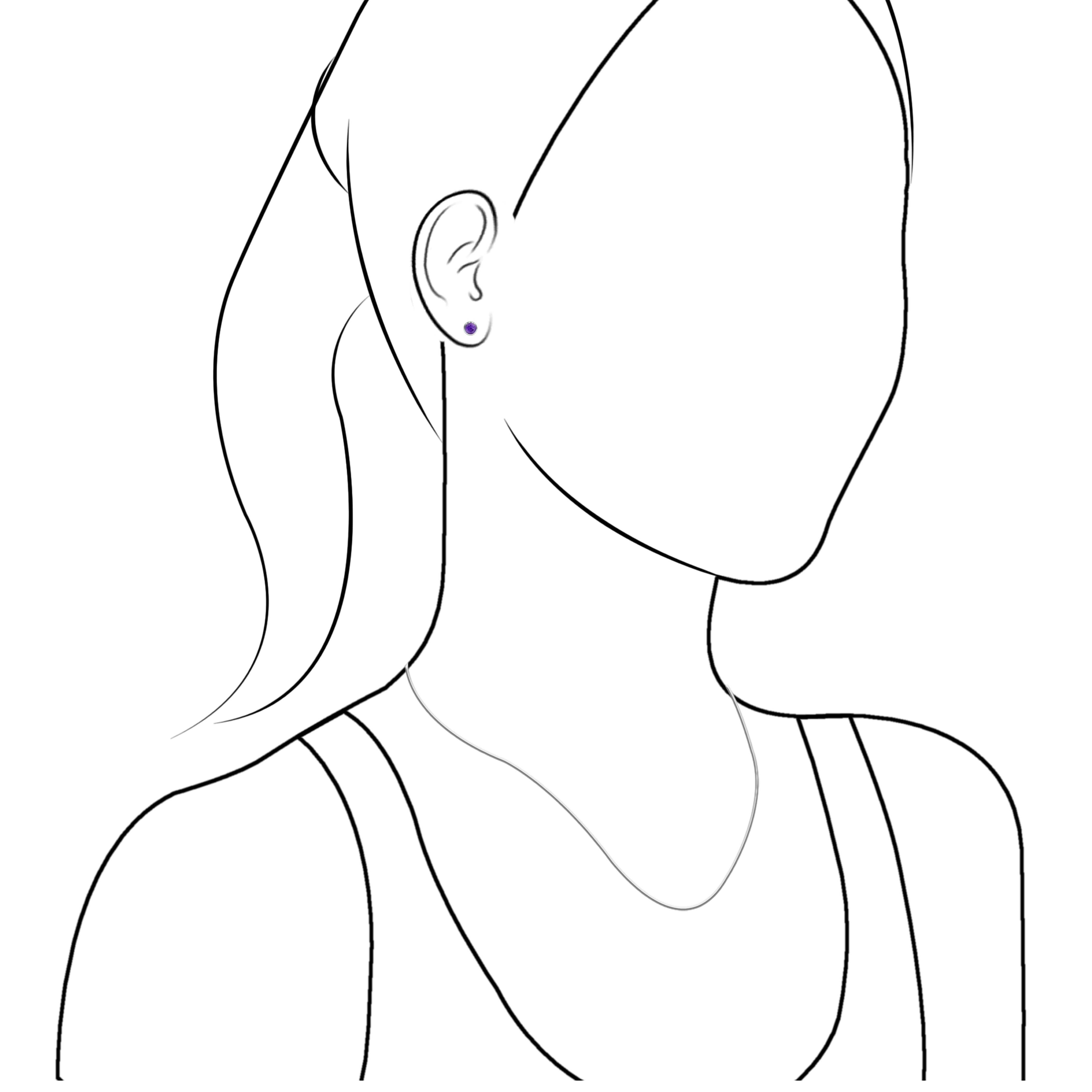 Starborn Round Faceted 4mm Bezel Style Post Earrings in Sterling Silver