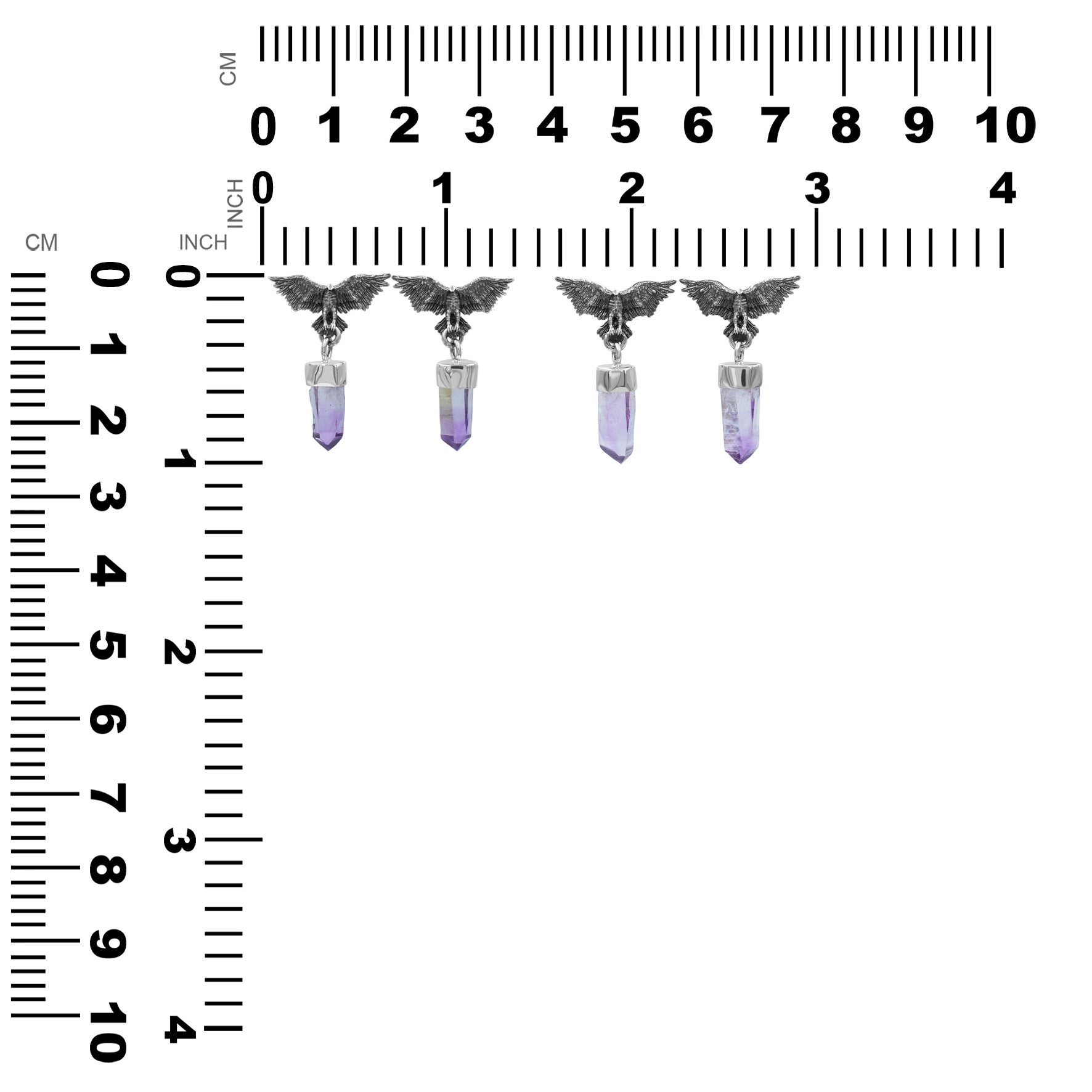 Starborn Vera Cruz Amethyst Crystal in Sterling Silver Eagle Earrings