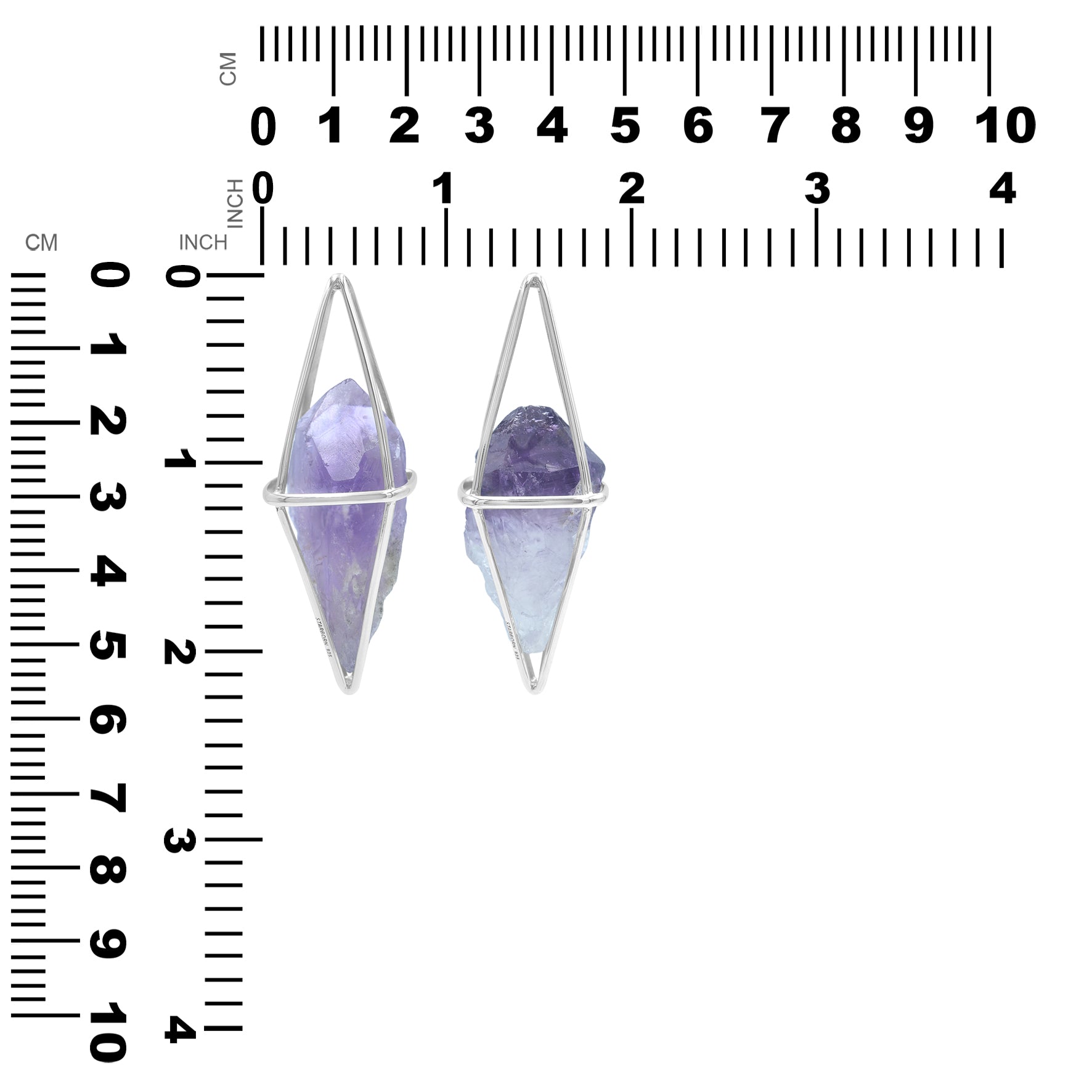 Starborn Amethyst Flame Cage Pendant in Sterling Silver