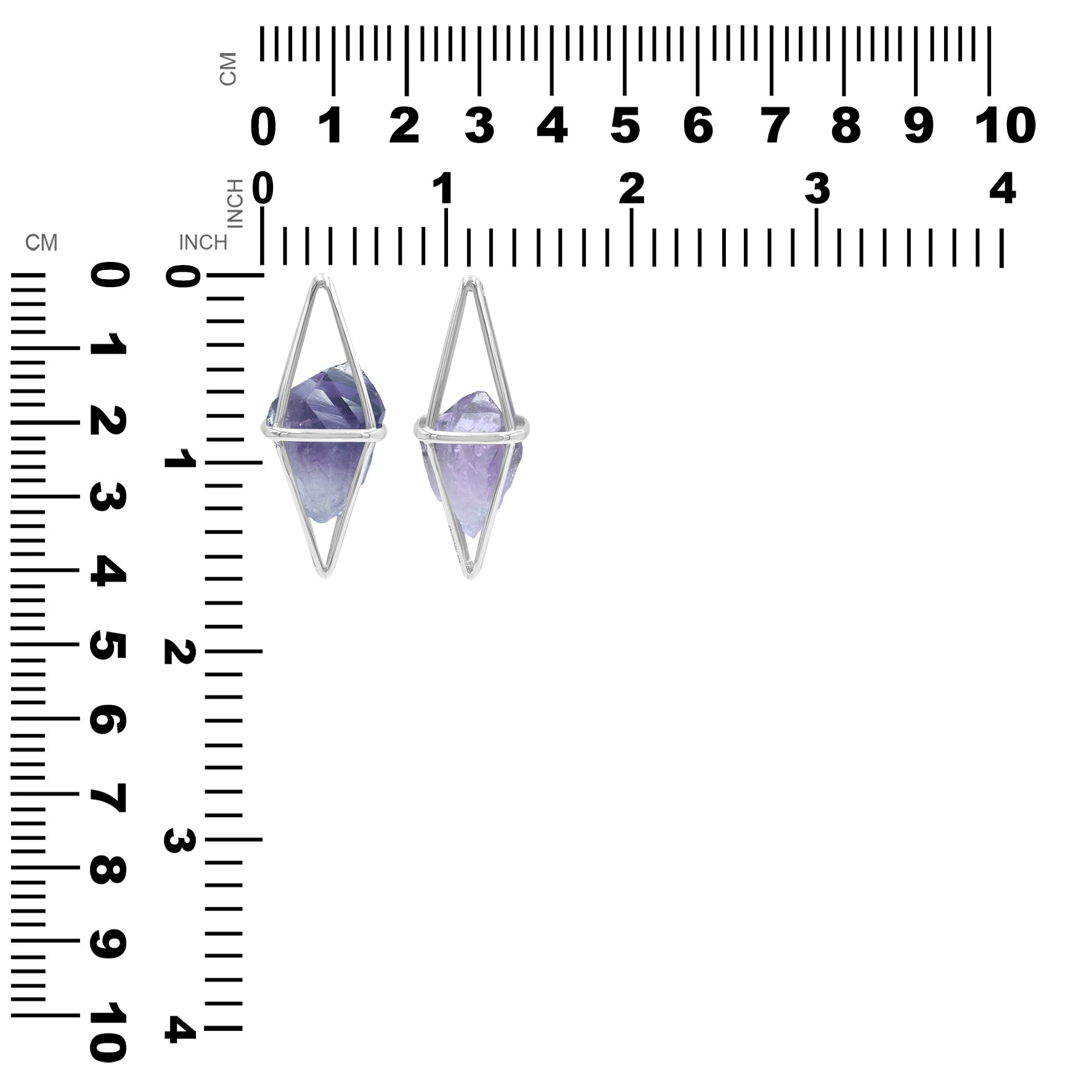 Starborn Amethyst Flame Cage Pendant in Sterling Silver