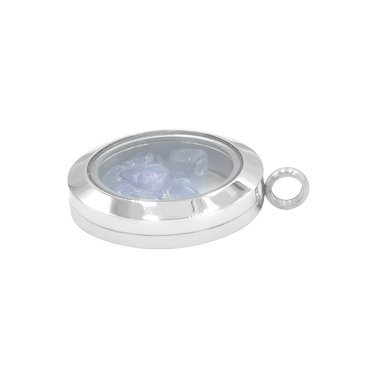 Starborn Gemstone Window Pendant Necklace in Stainless Steel