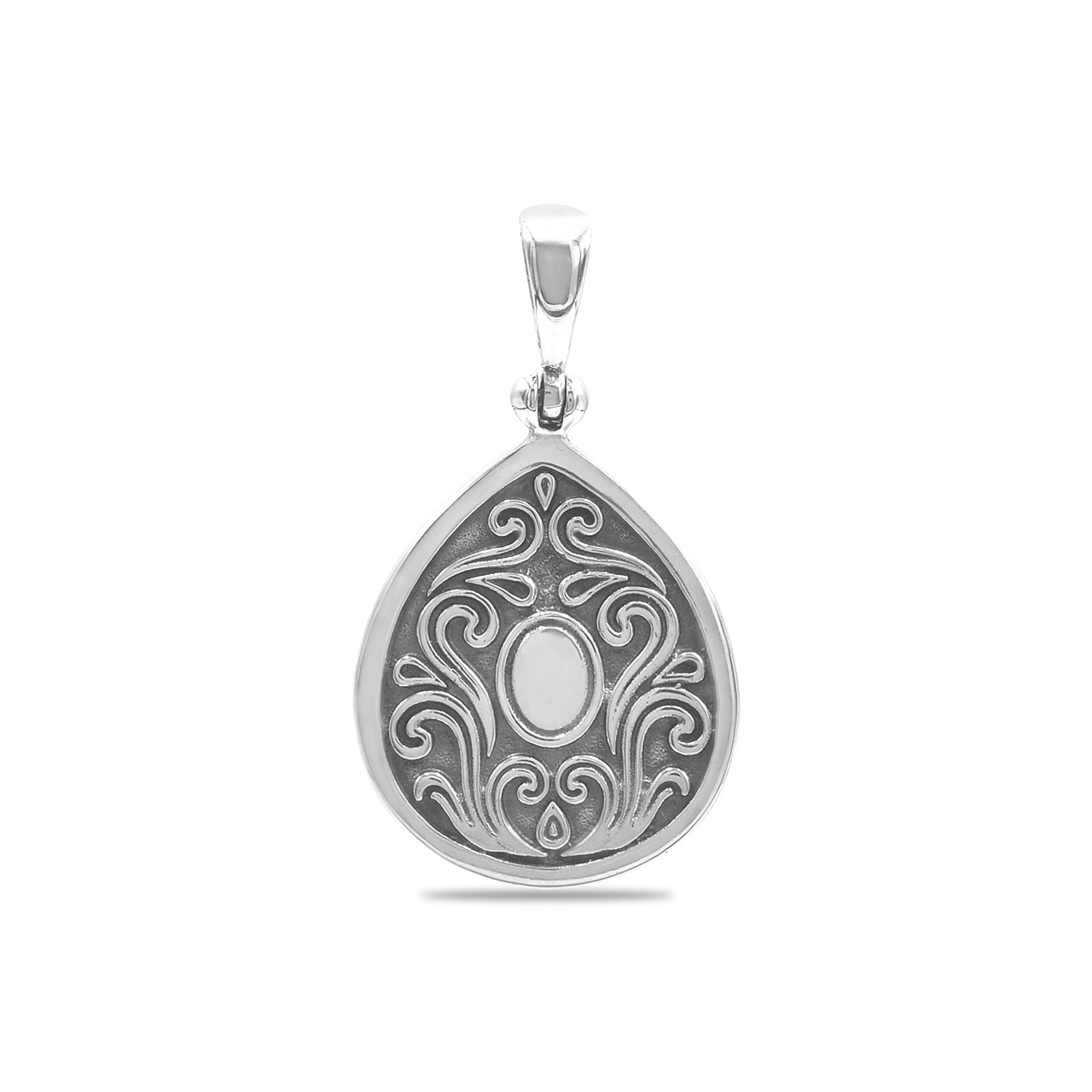 Starborn Faceted Elegant Scroll Amethyst Pendant in Sterling Silver