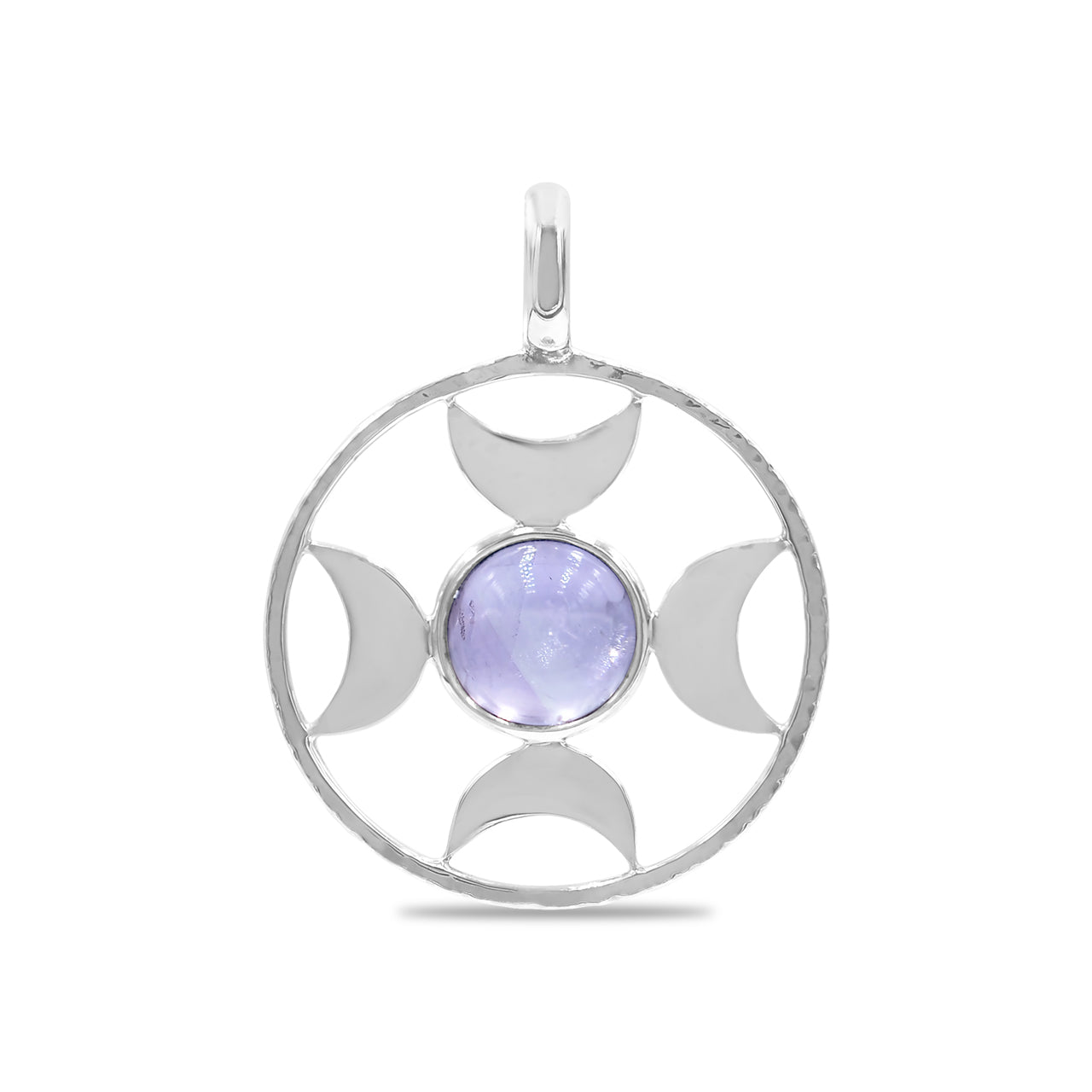 Starborn Directional Crescent Moon Sphere Medium Pendant in Sterling Silver