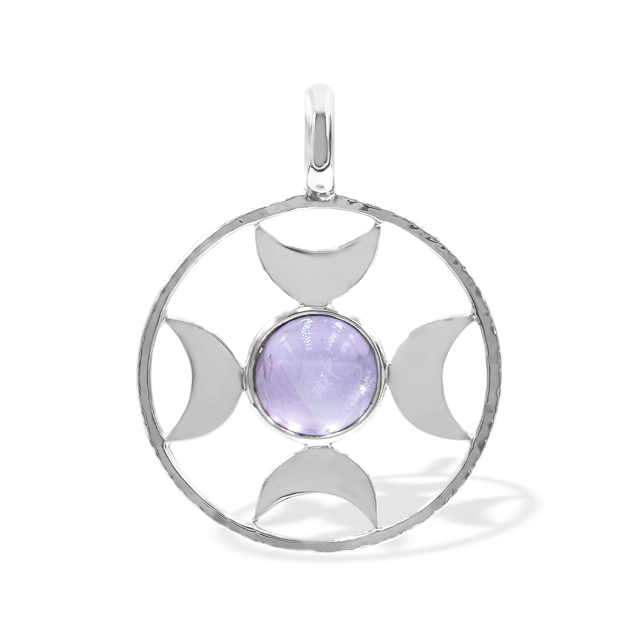 Colgante con esfera de luna creciente direccional de Starborn (pequeño) en plata de ley