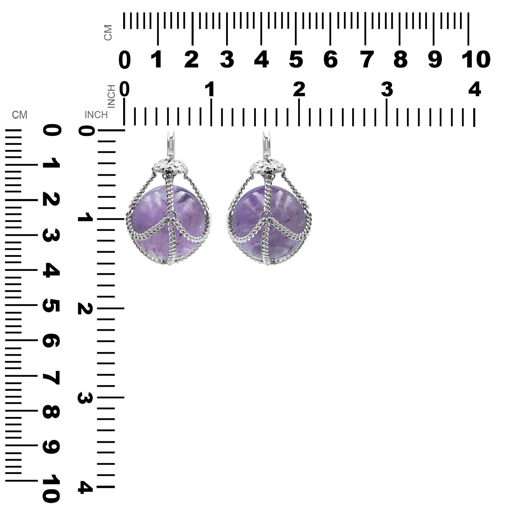 Starborn Sphere Gemstone in Basket Pendant in Sterling Silver