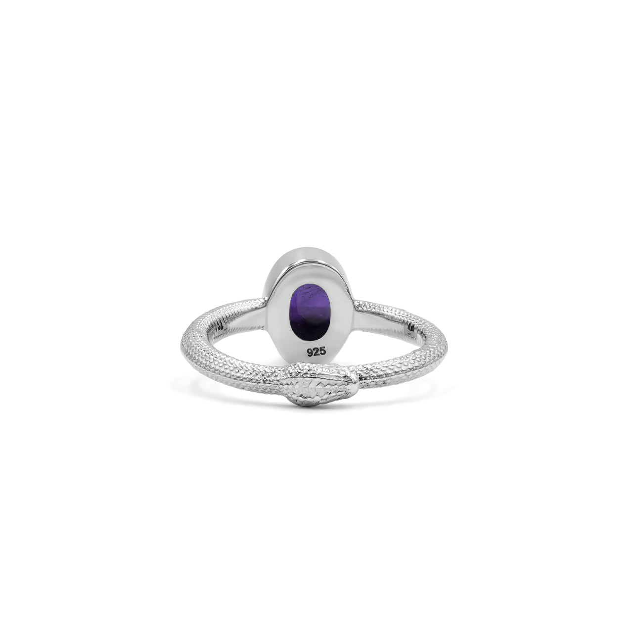 Starborn Ouroboros Ring with Gemstone Cabochon in Sterling Silver
