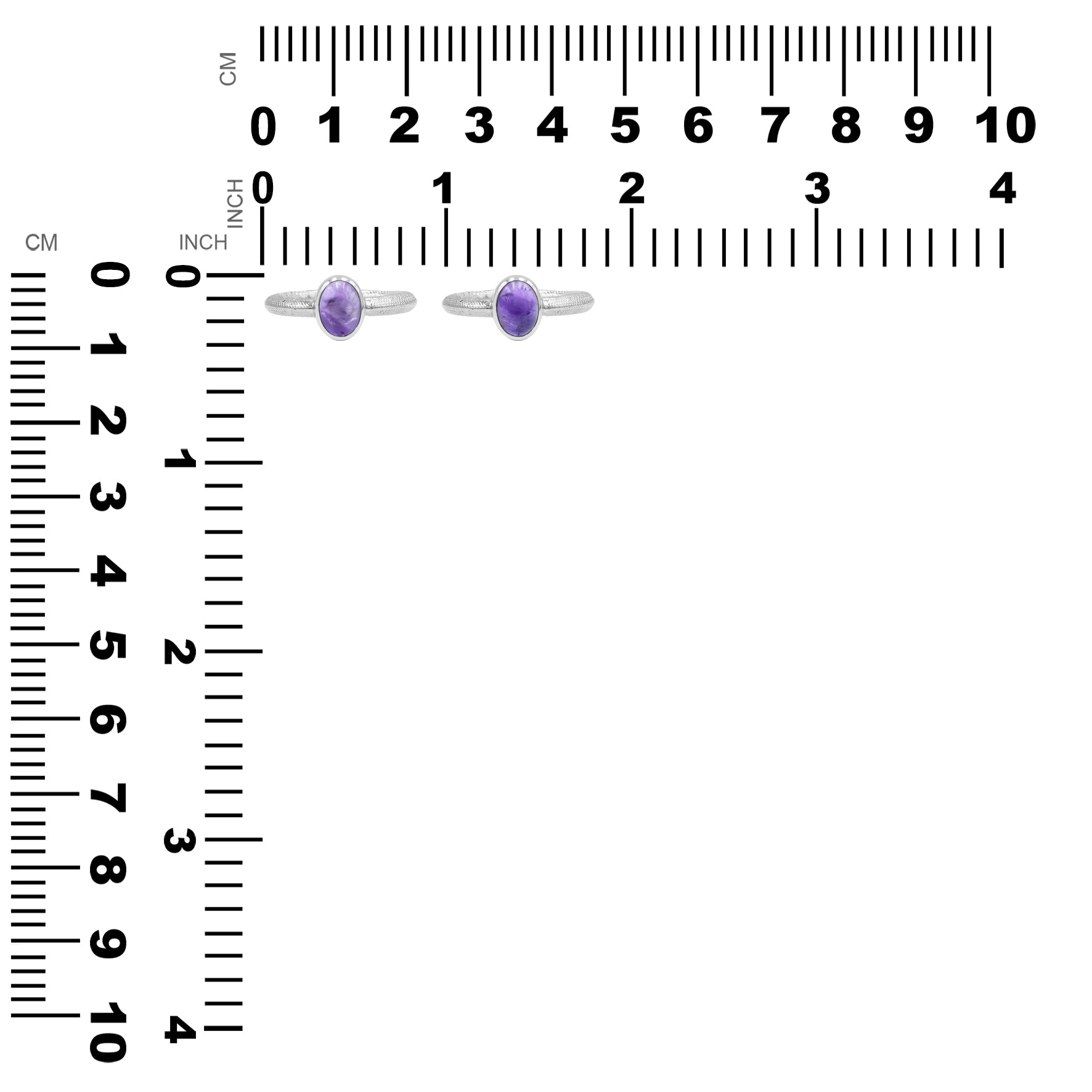 Starborn Amethyst Ouroboros Polished Oval Ring in Fine Sterling Silver