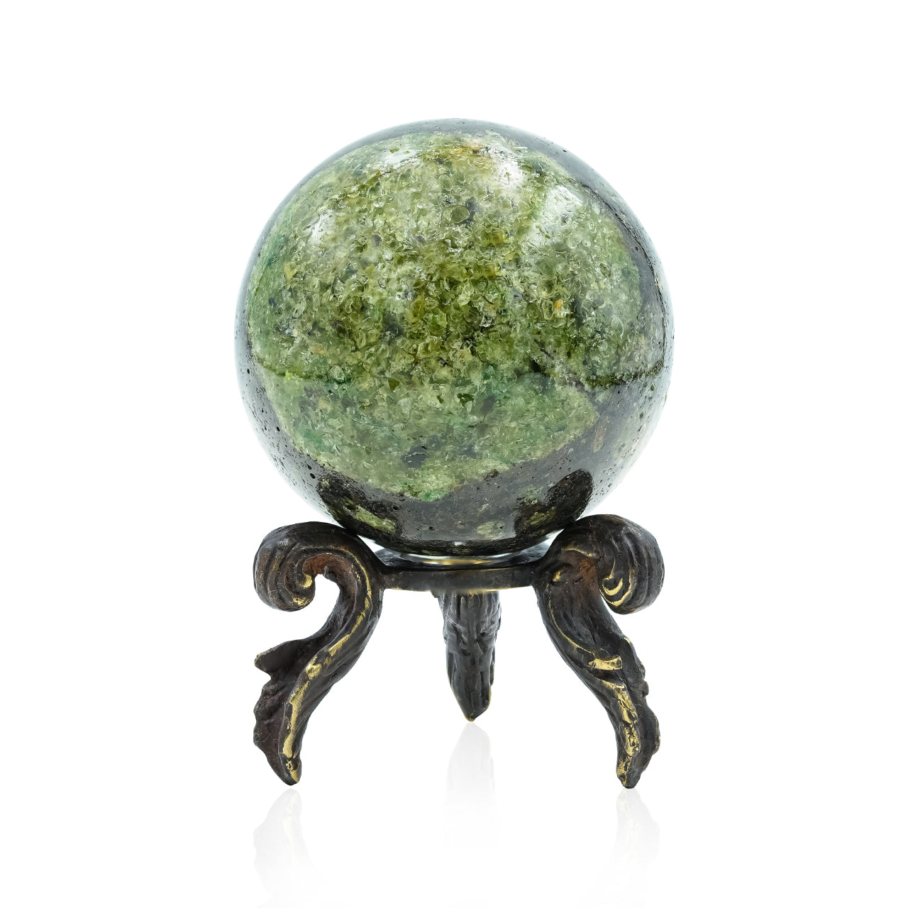 Arizona Peridot Sphere Display - Small