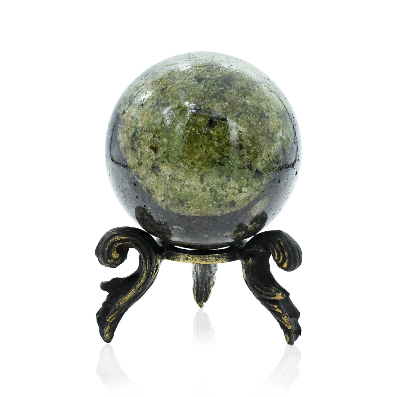 Arizona Peridot Sphere Display - Medium