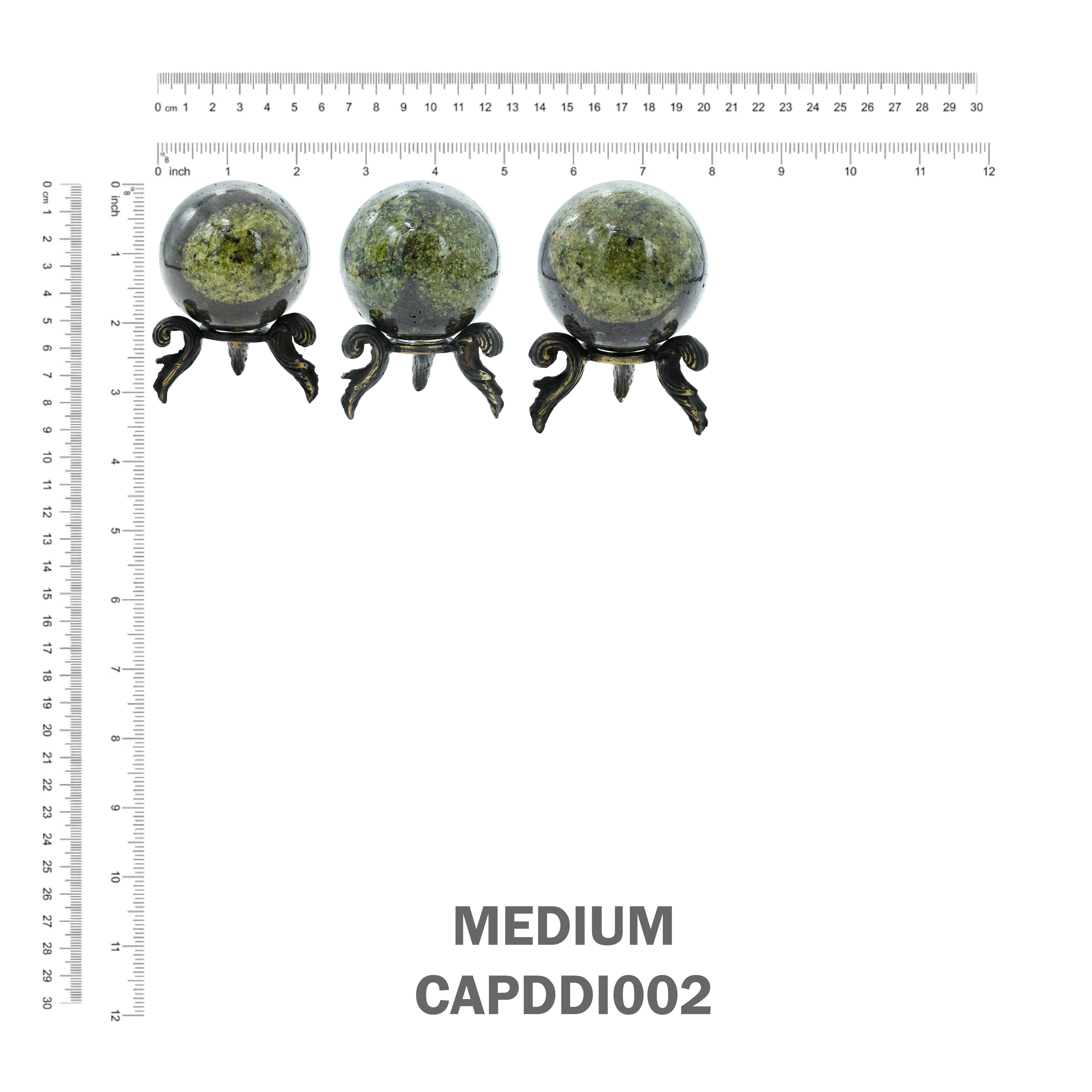 Starborn Arizona Peridot Sphere with Brass Decorative Display Stand