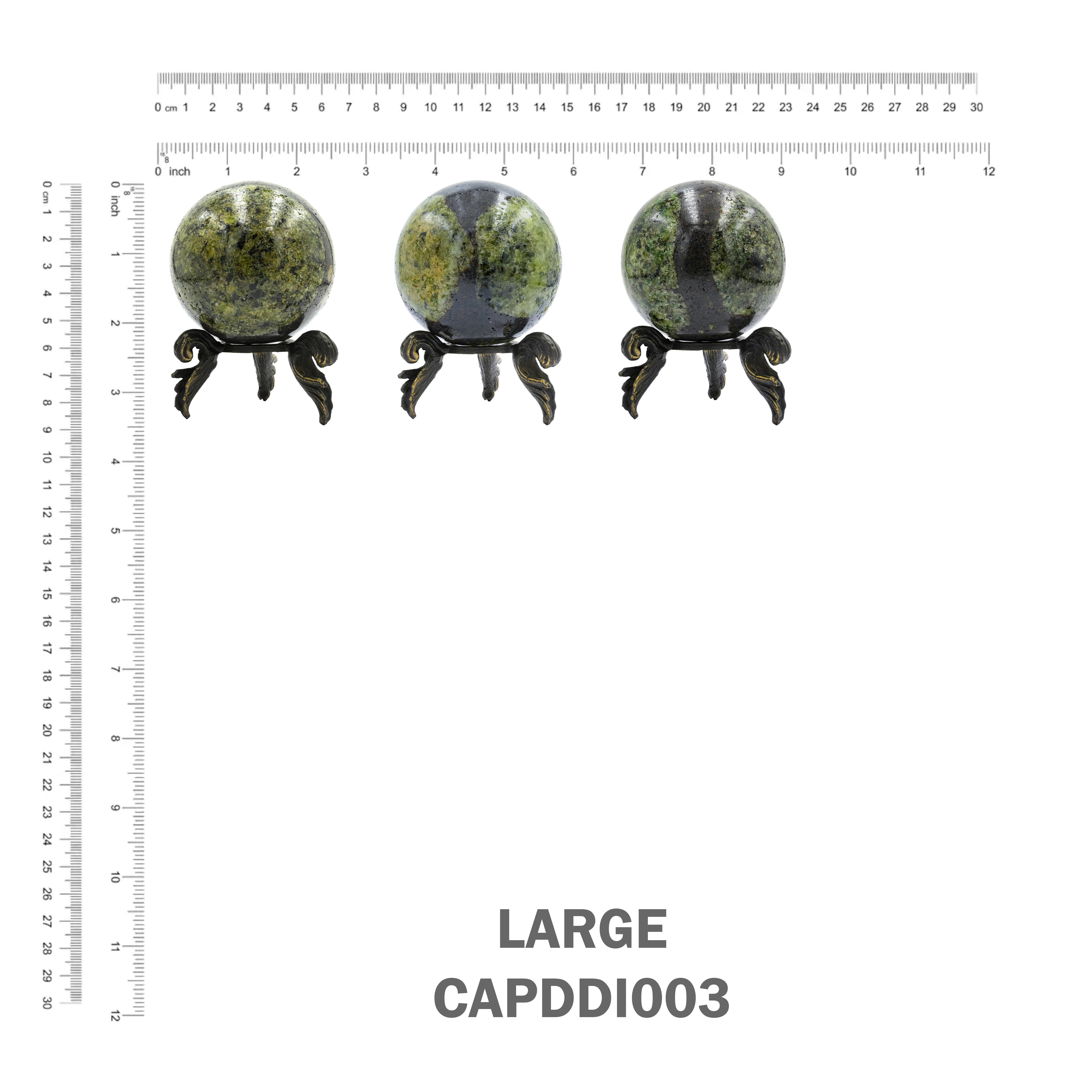 Starborn Arizona Peridot Sphere with Brass Decorative Display Stand