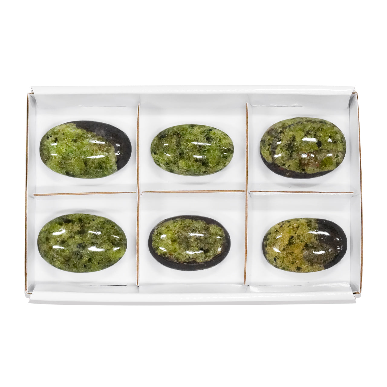Arizona Peridot Palm Stone 350 grams - 6 Pieces