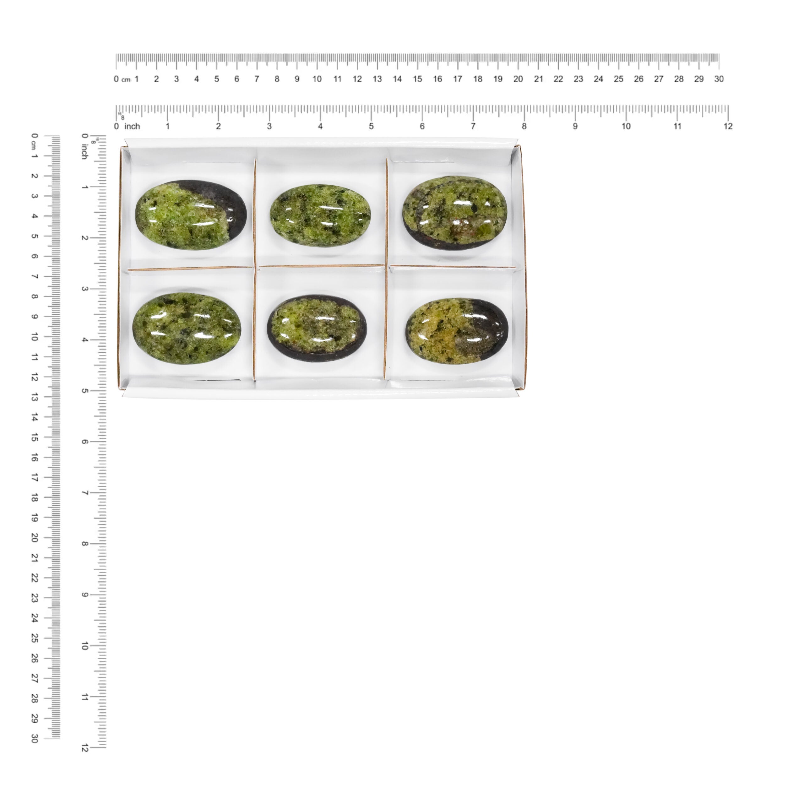 Arizona Peridot Palm Stone 350 grams - 6 Pieces