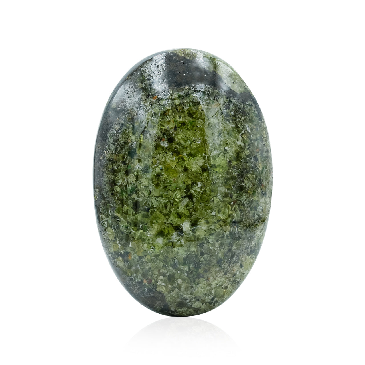 Arizona Peridot Polished Palm Stone