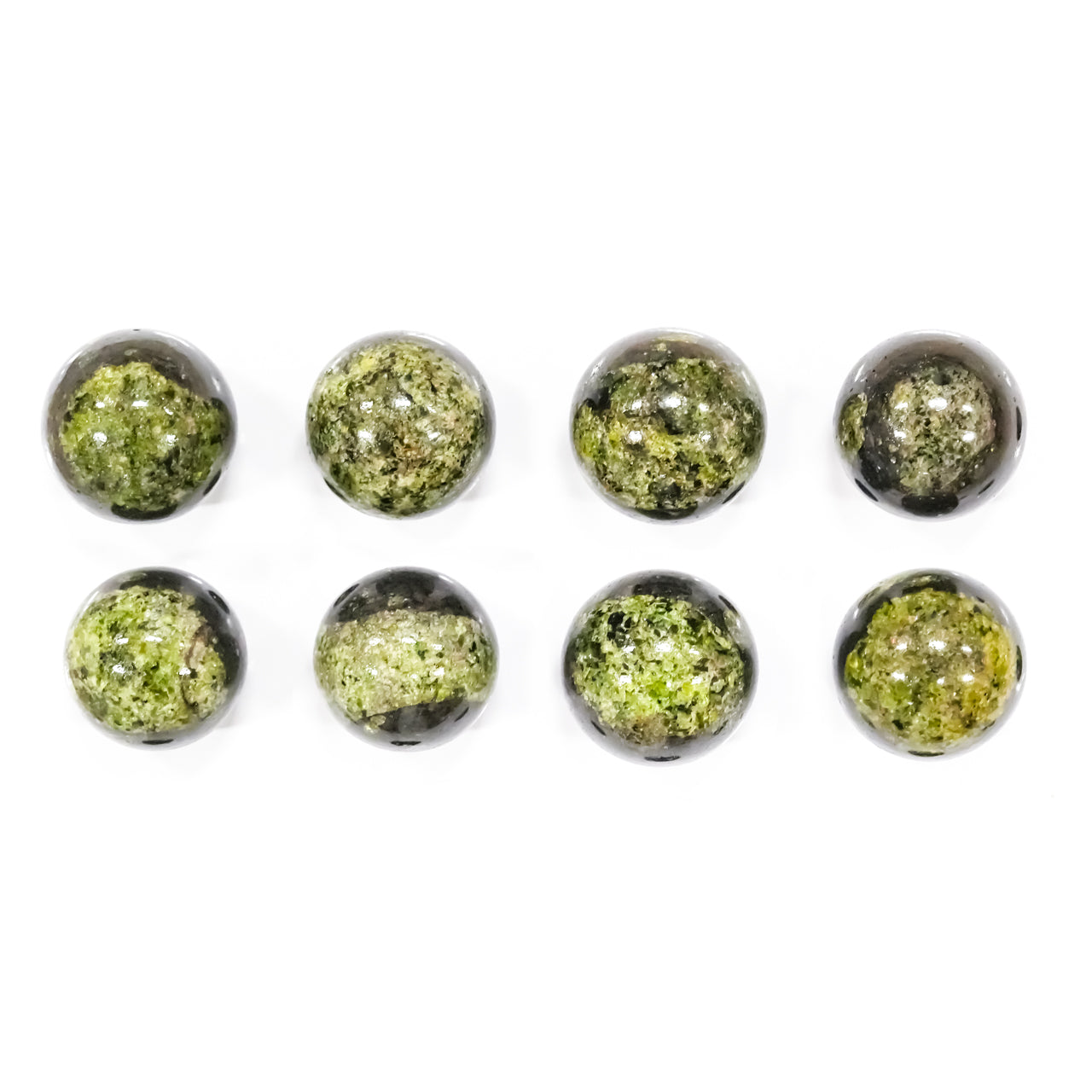 Starborn Arizona Peridot Spheres 1000 grams - 8 Pieces
