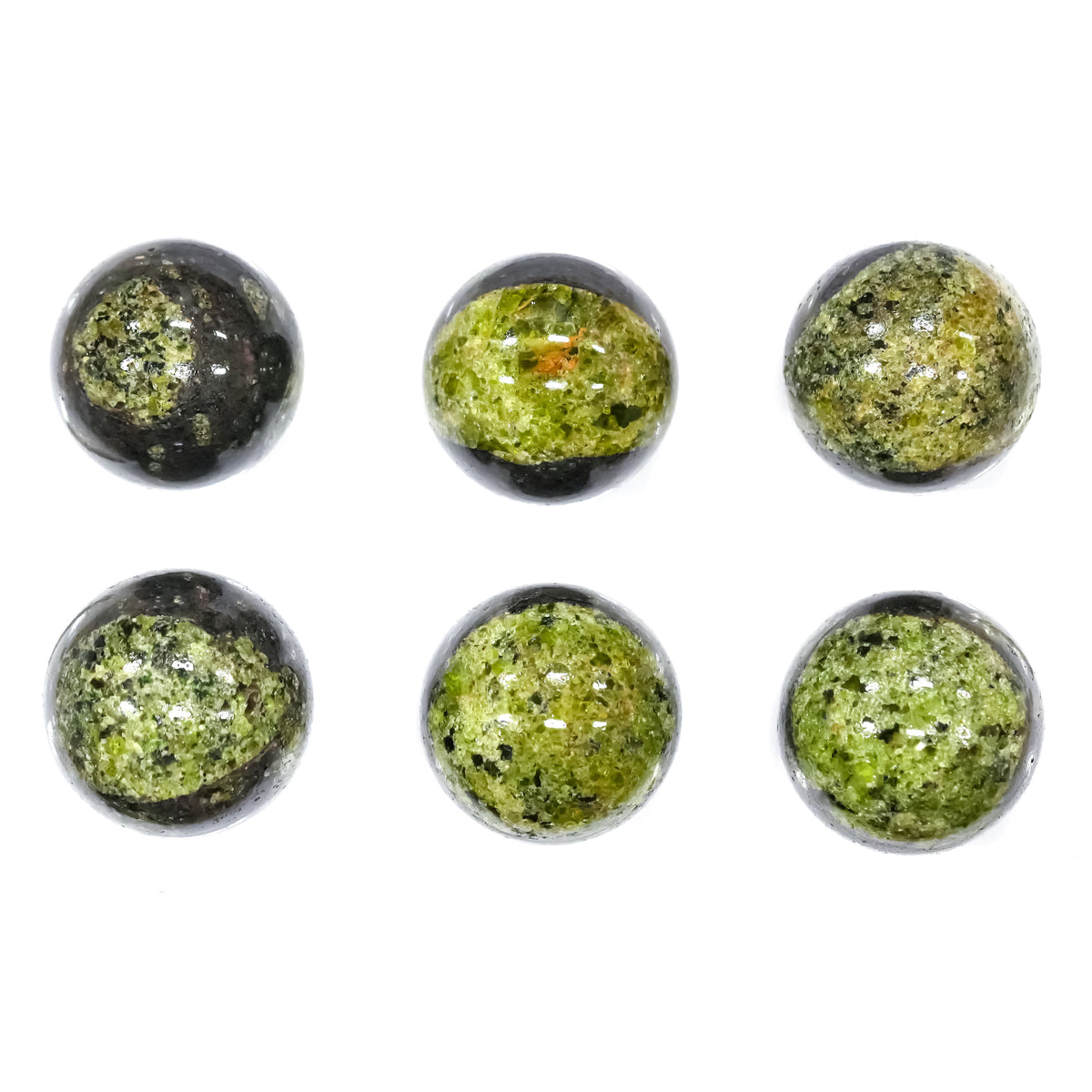Esferas de peridoto Starborn de Arizona 1000 gramos - 6 piezas