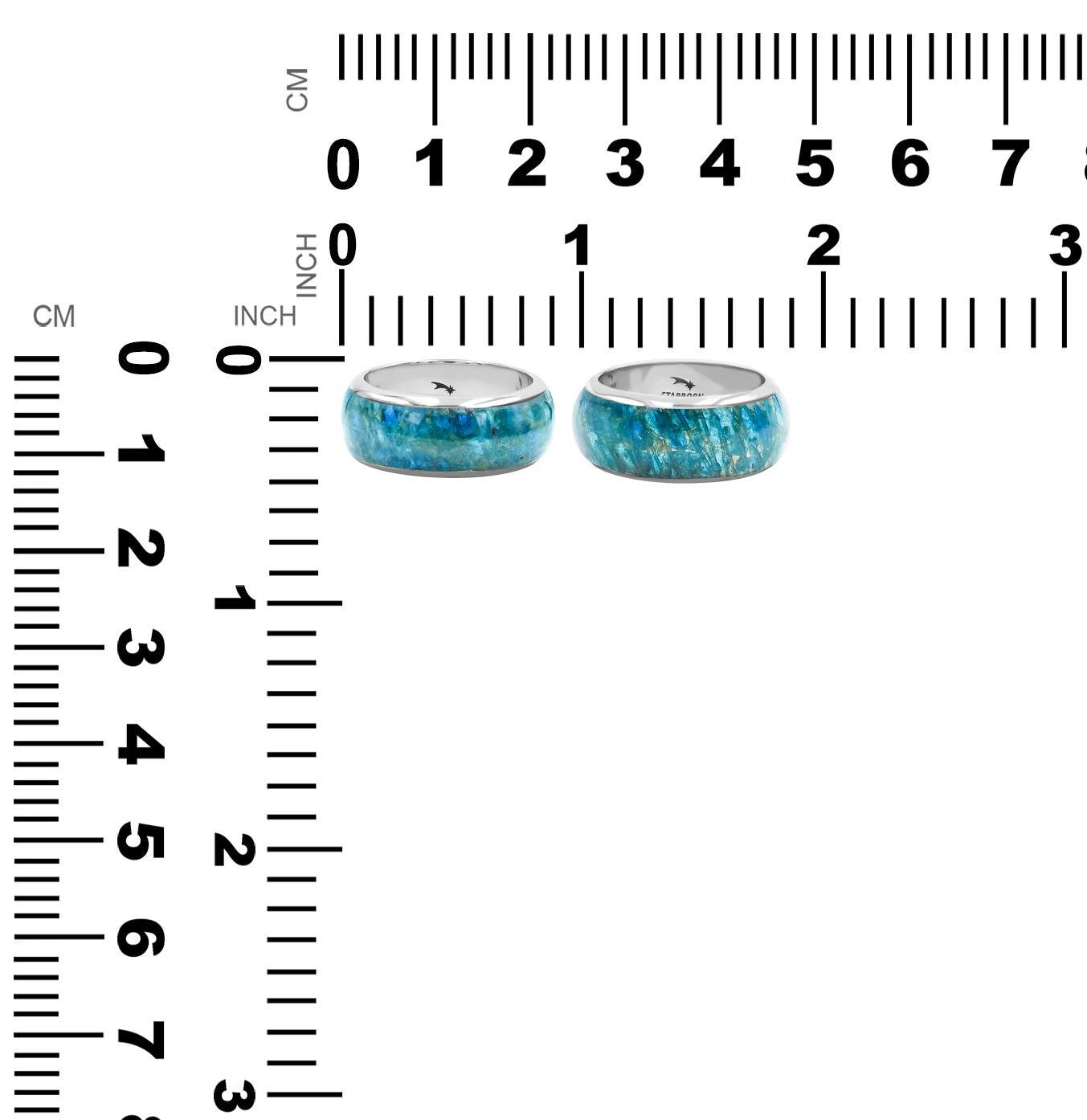 Blue Apatite One Field Inlay Ring