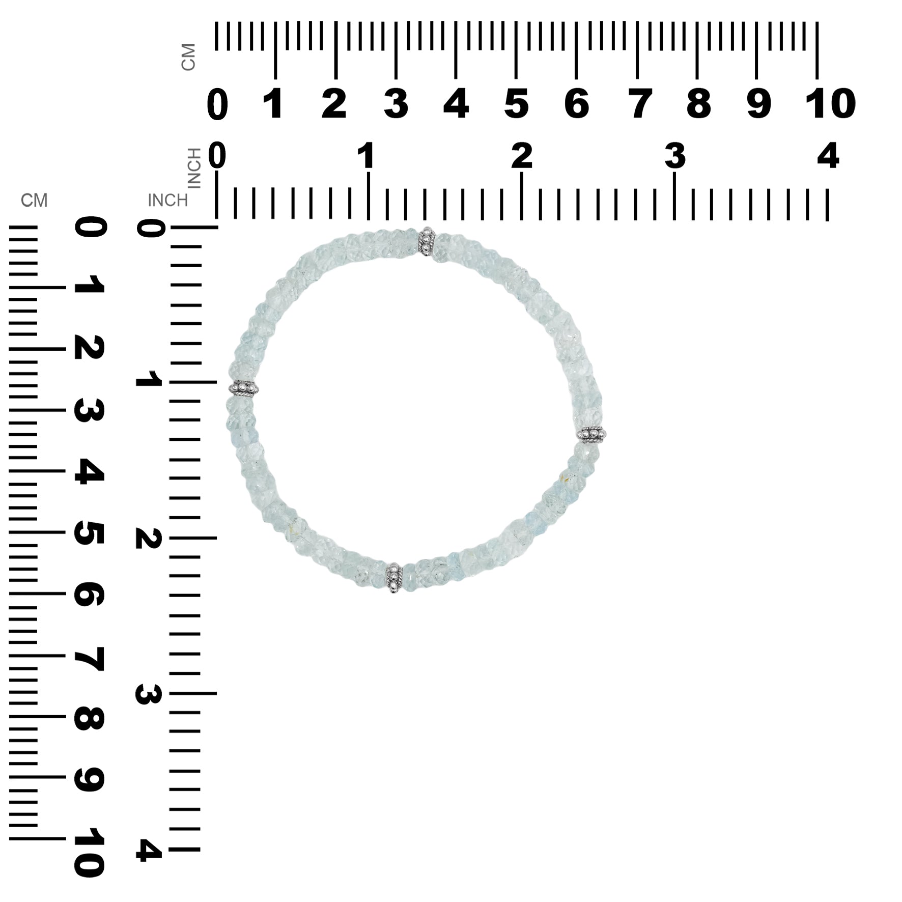 Starborn Aquamarine Rondelle Faceted Bead Bracelet