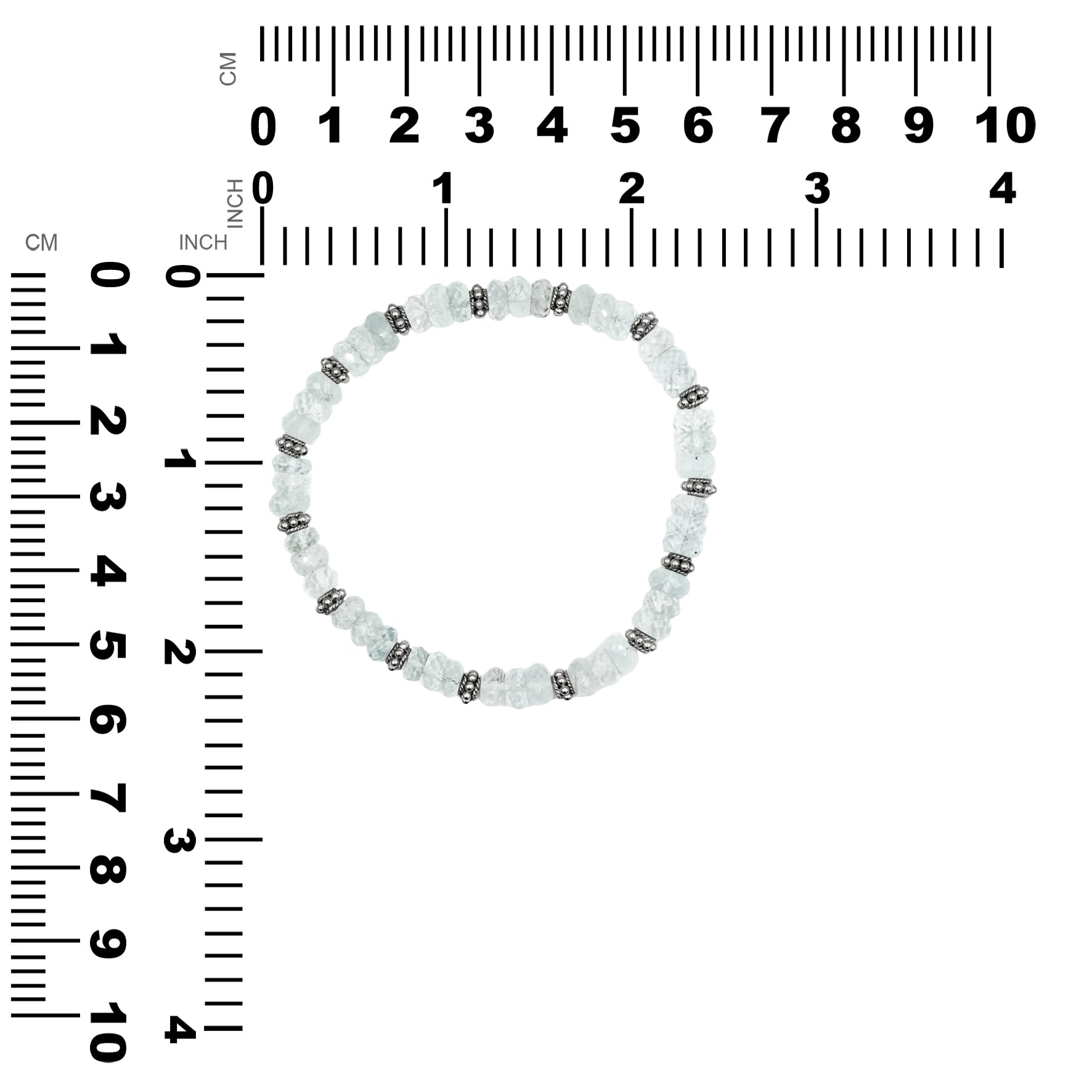 Starborn Aquamarine Rondelle Faceted Bead Bracelet