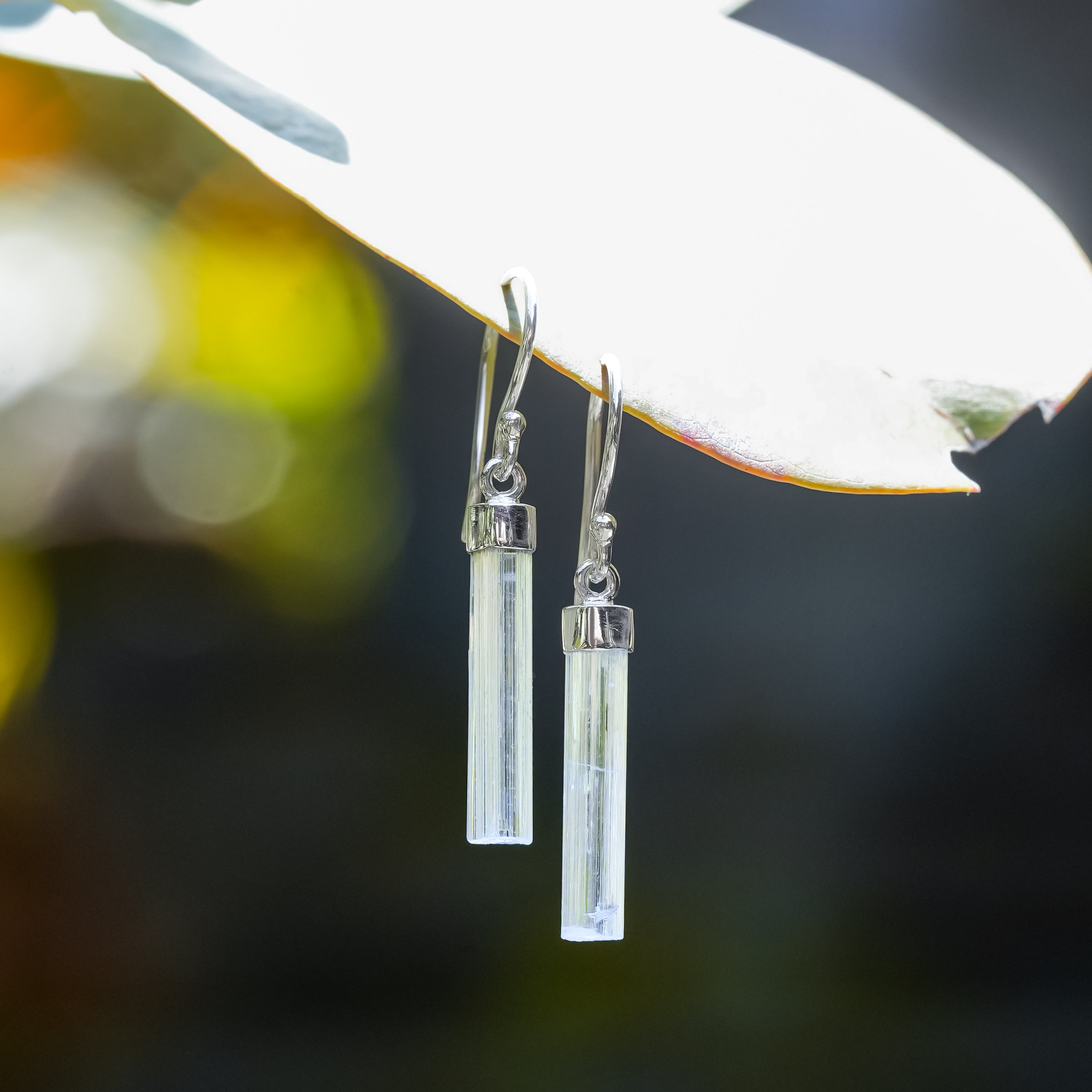 Pendientes colgantes de cristal de aguamarina Starborn en plata de ley