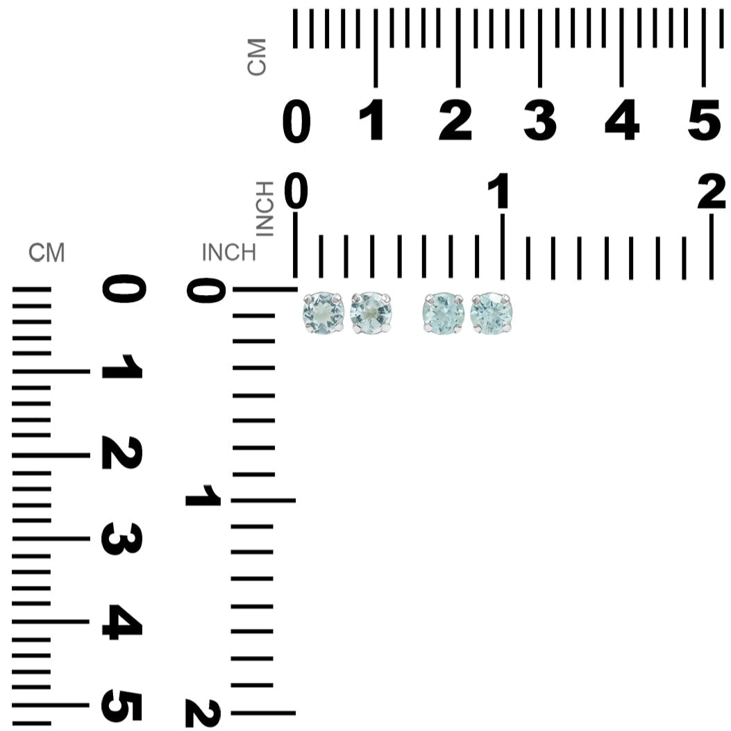 Starborn Faceted Gemstone Round 5mm Post Earrings in Sterling Silver