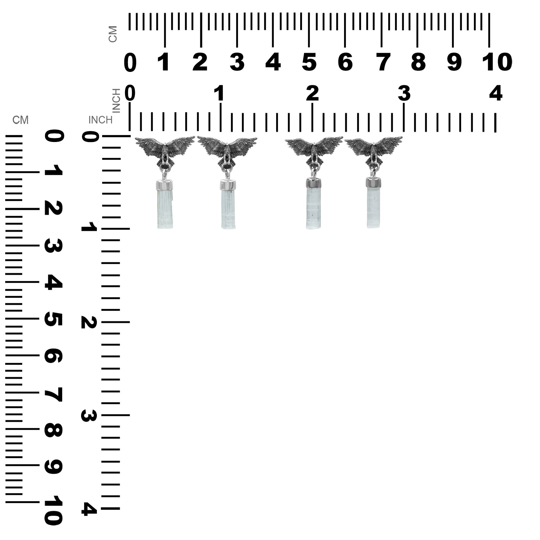 Starborn Aquamarine Crystal in Sterling Silver Eagle Earrings