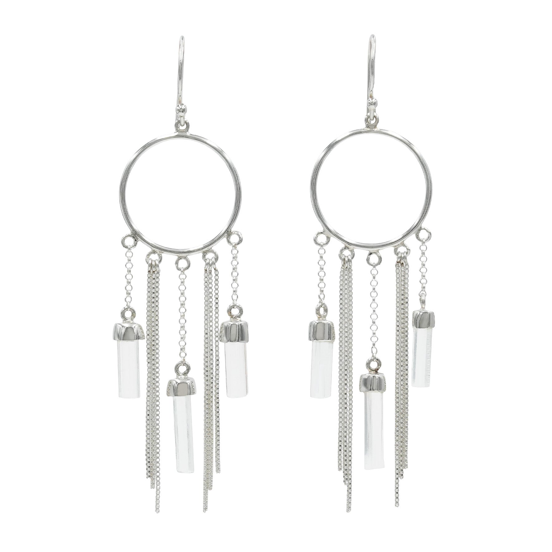 Starborn Aquamarine Crystal Boho Styles Earrings in Sterling Silver