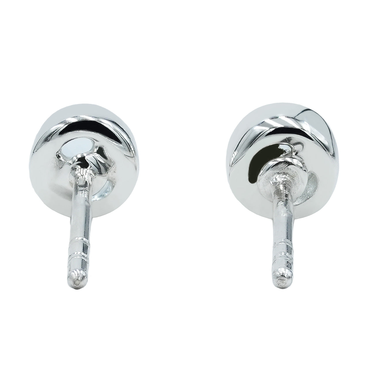 Starborn Aquamarine Faceted Round 4mm Bezel Style Post Earrings in Sterling Silver