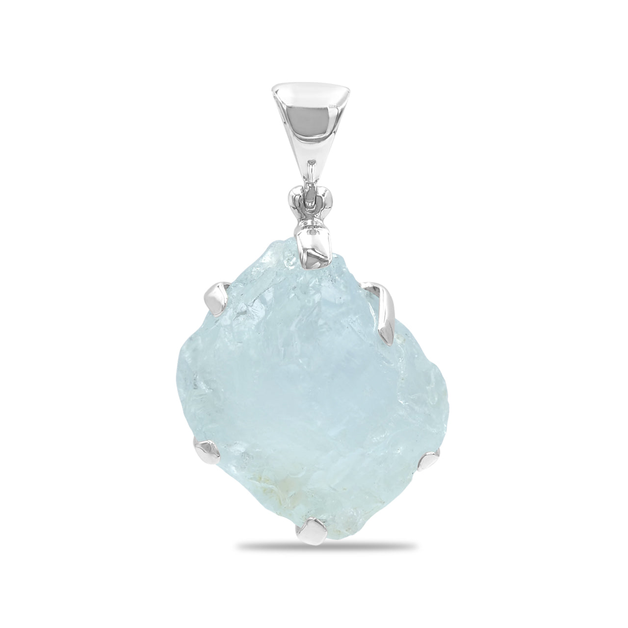Starborn Rough Aquamarine Pendant in Sterling Silver