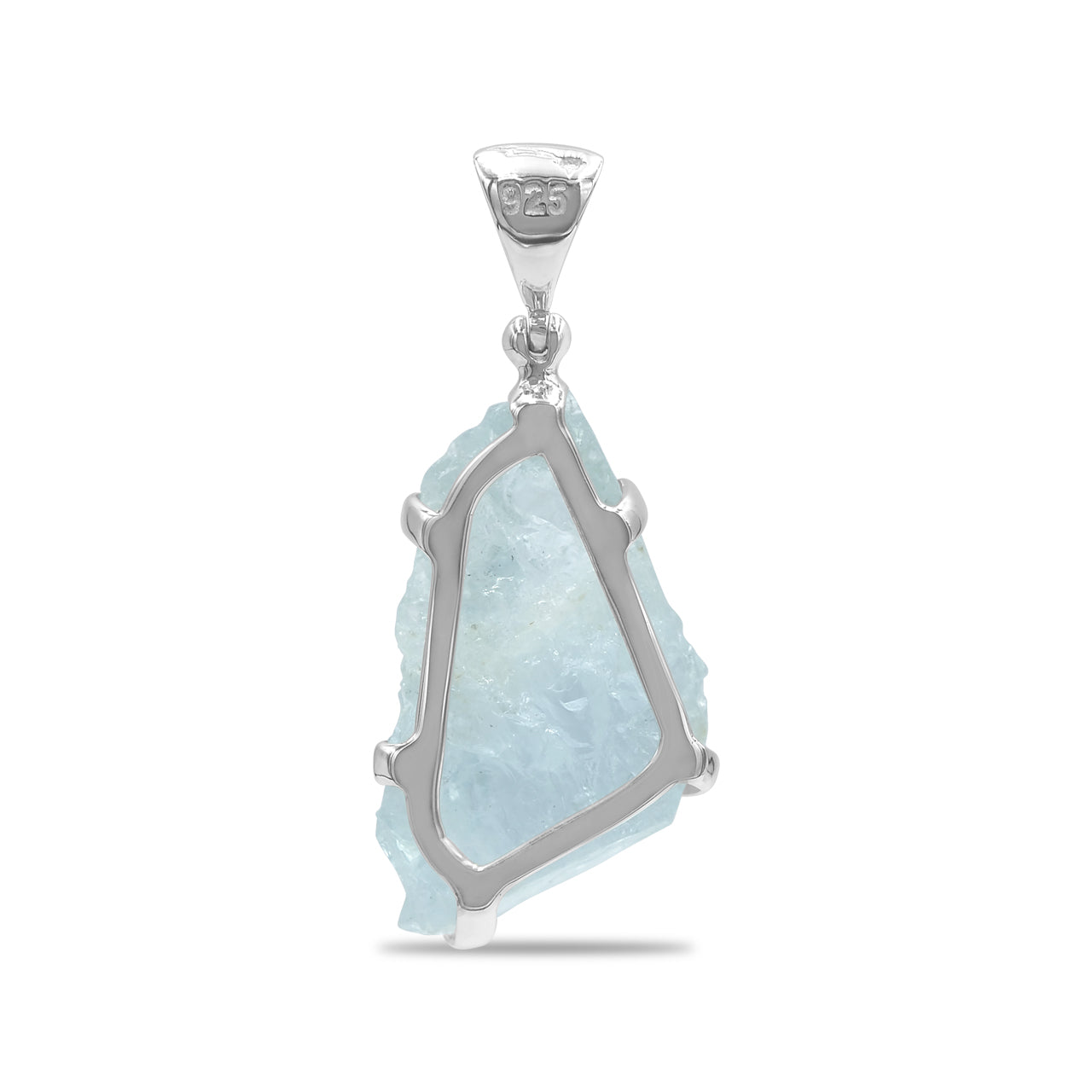 Starborn Rough Aquamarine Pendant in Sterling Silver