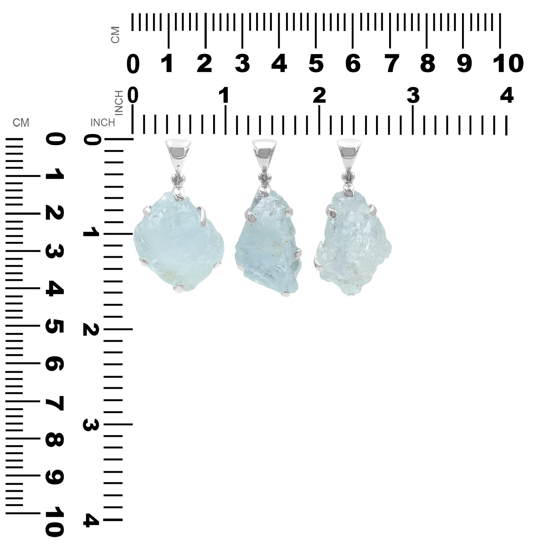 Starborn Rough Aquamarine Pendant in Sterling Silver