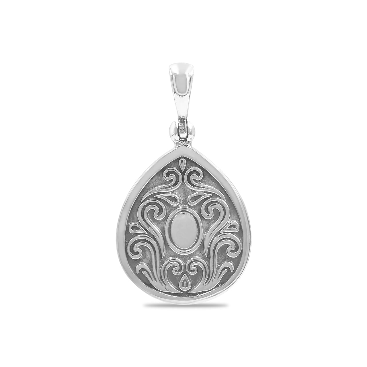 Starborn Faceted Elegant Scroll Aquamarine Pendant in Sterling Silver