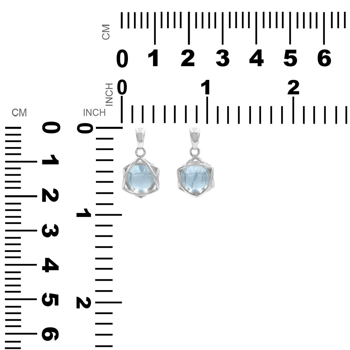 Starborn Aquamarine Sphere 6-Point Star Pendant in Sterling Silver