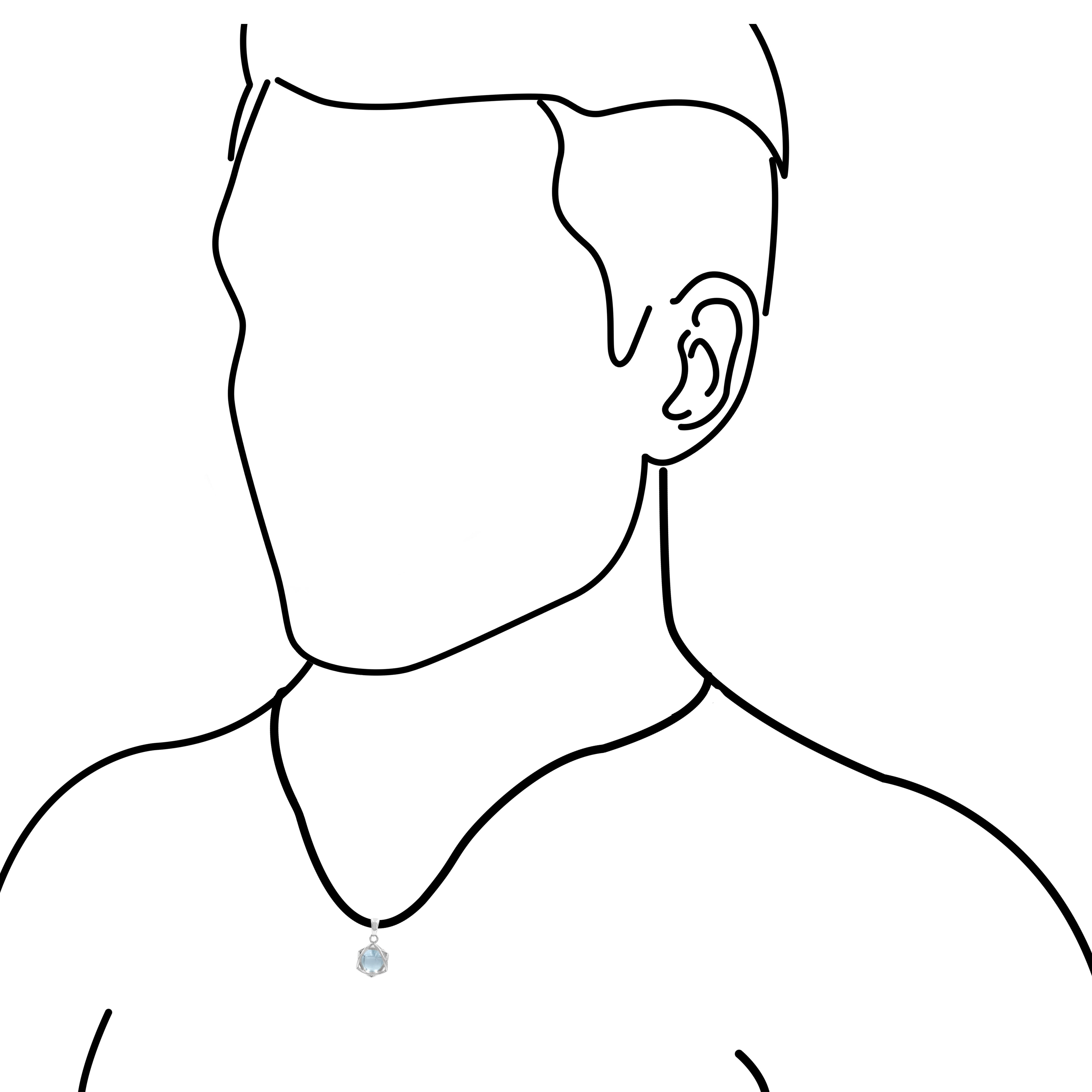 Starborn Edelsteinkugel 6-zackiger Sternanhänger aus Sterlingsilber