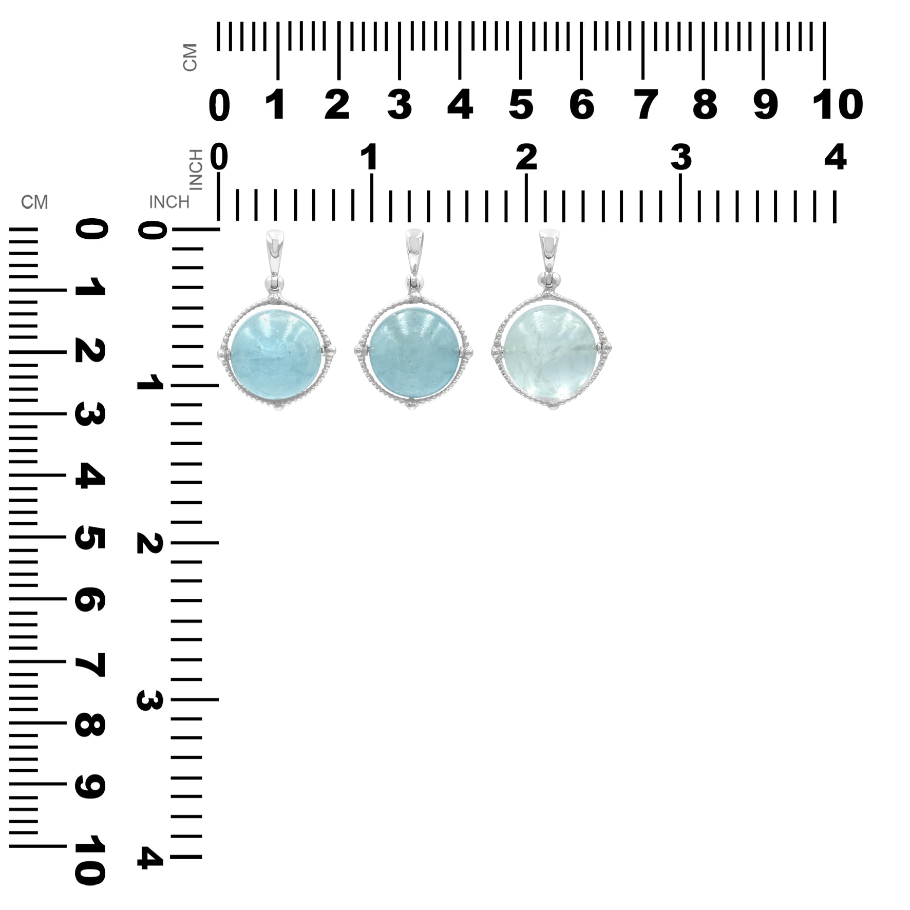 Starborn Aquamarine Spinning Tactile Sphere Pendant in Sterling Silver