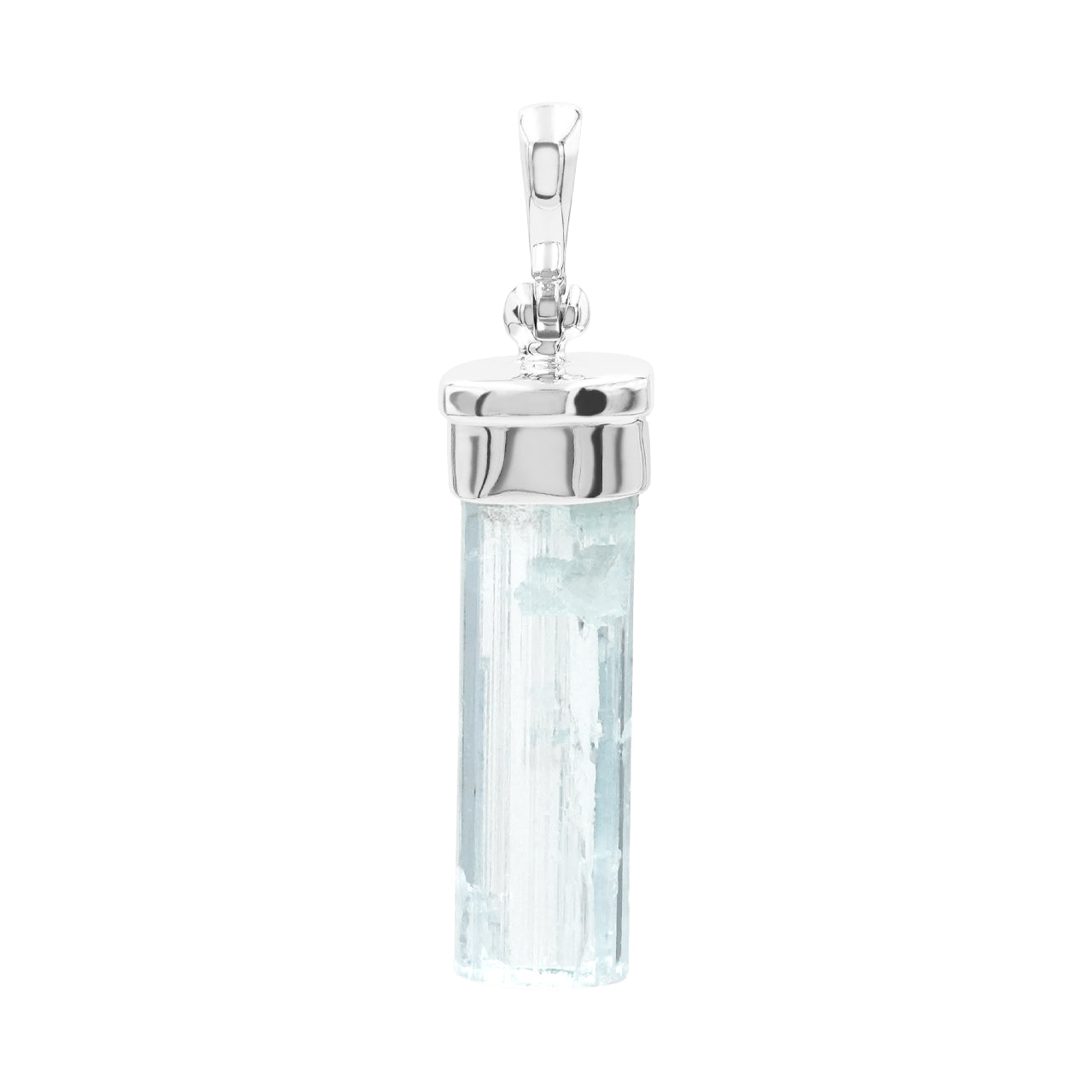 Starborn Aquamarin Kristall Verschluss-Anhänger in Sterlingsilber