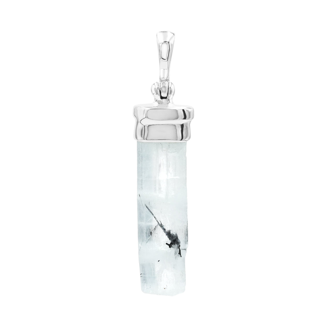 Starborn Aquamarin Kristall Verschluss-Anhänger in Sterlingsilber
