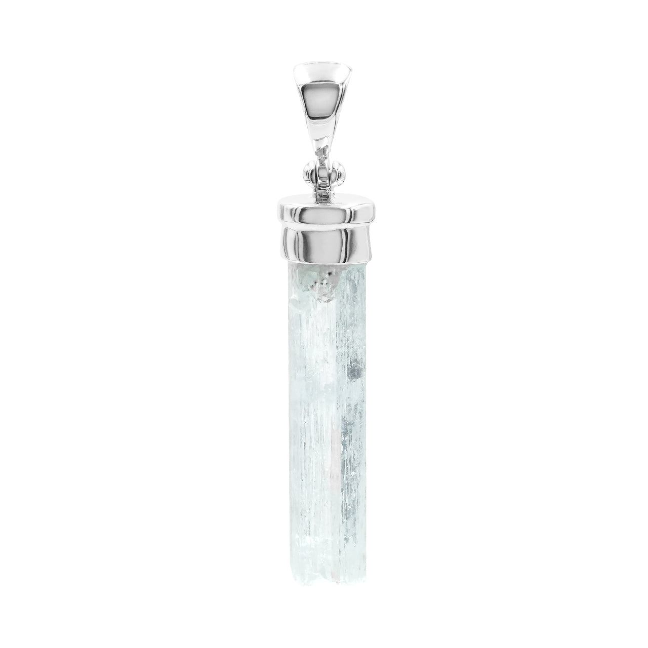 Starborn Aquamarin Kristall Verschluss-Anhänger in Sterlingsilber