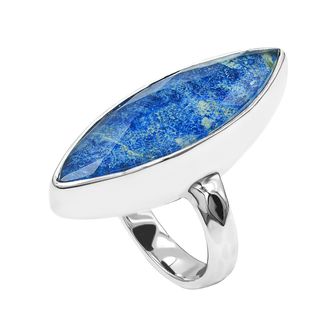 Starborn Azurite Malachite Marquise Ring in Sterling Silver