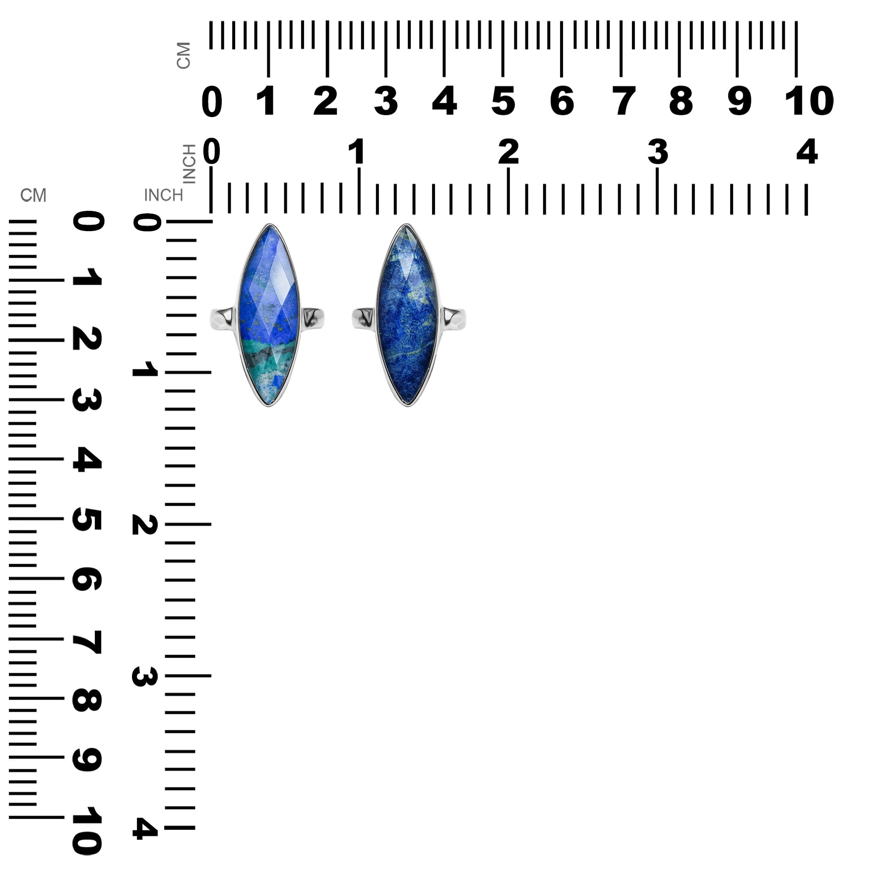 Starborn Azurit-Malachit-Marquise-Ring in Sterlingsilber